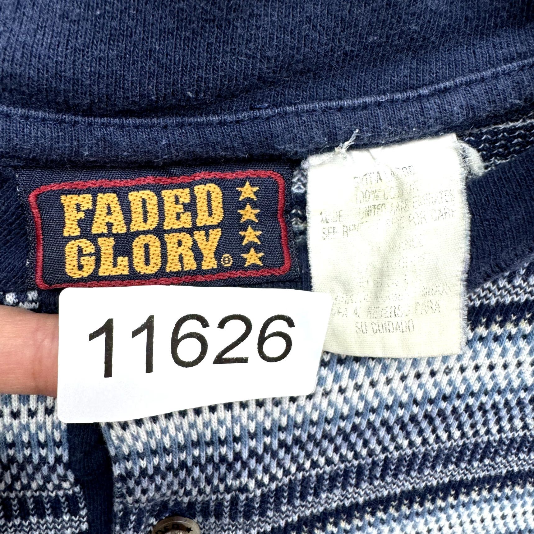 Faded Glory VINTAGE 90s Y2K Henley Sweater XL Mens Blue Striped Grandpa Skater Grunge Rugby Shirt Size US XL / EU 56 / 4 - 7 Thumbnail