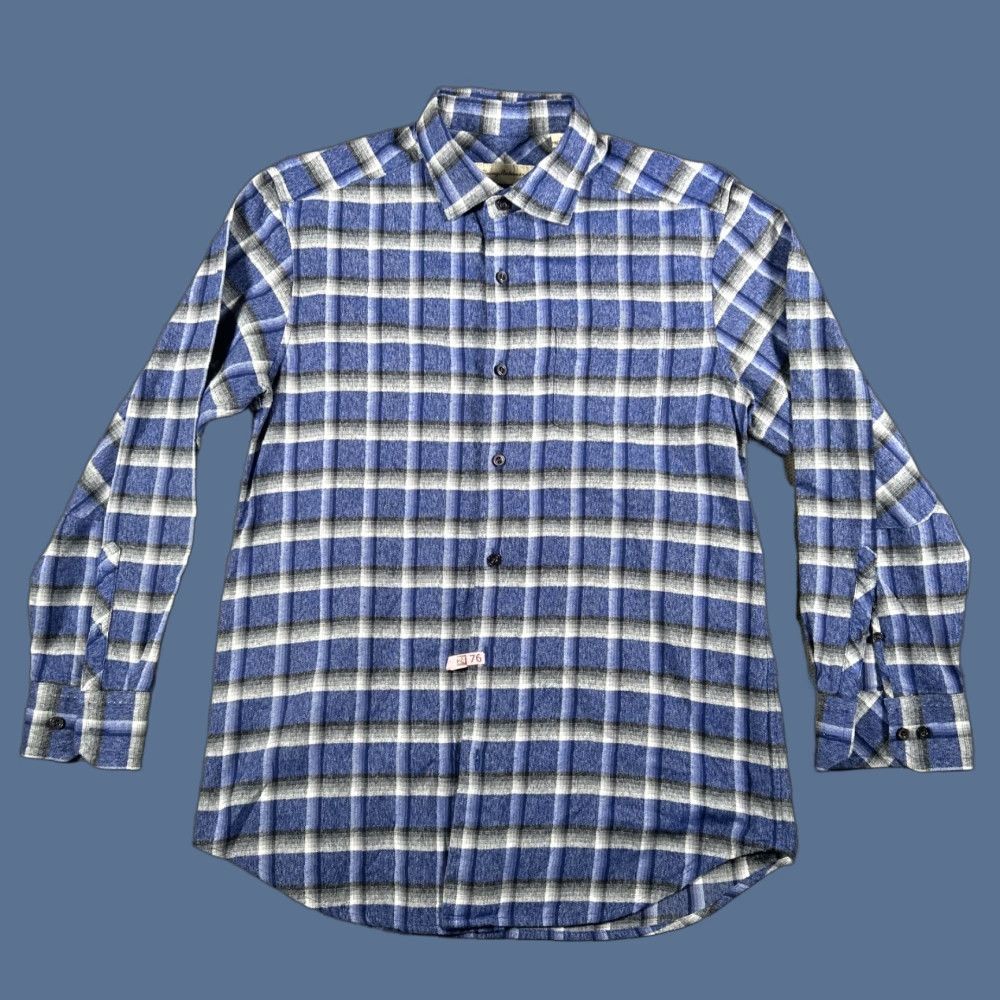 Tommy Bahama Tommy Bahama Long Sleeve Shirt Men S Blue Plaid Flannel Button Up Size US S / EU 44-46 / 1 - 1 Thumbnail