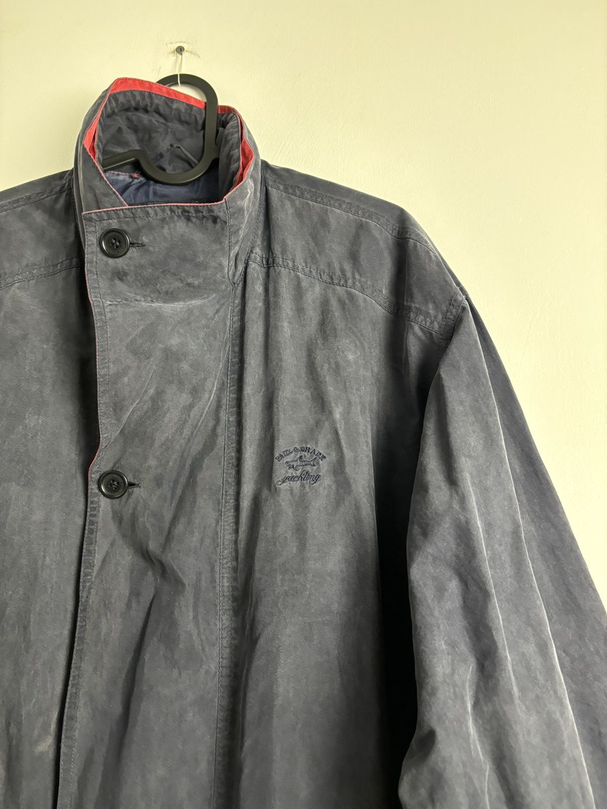 Japanese Brand × Paul & Shark × Vintage Vintage 80s Paul Shark Silk Windstopper Navy Coat Size US M / EU 48-50 / 2 - 7 Thumbnail