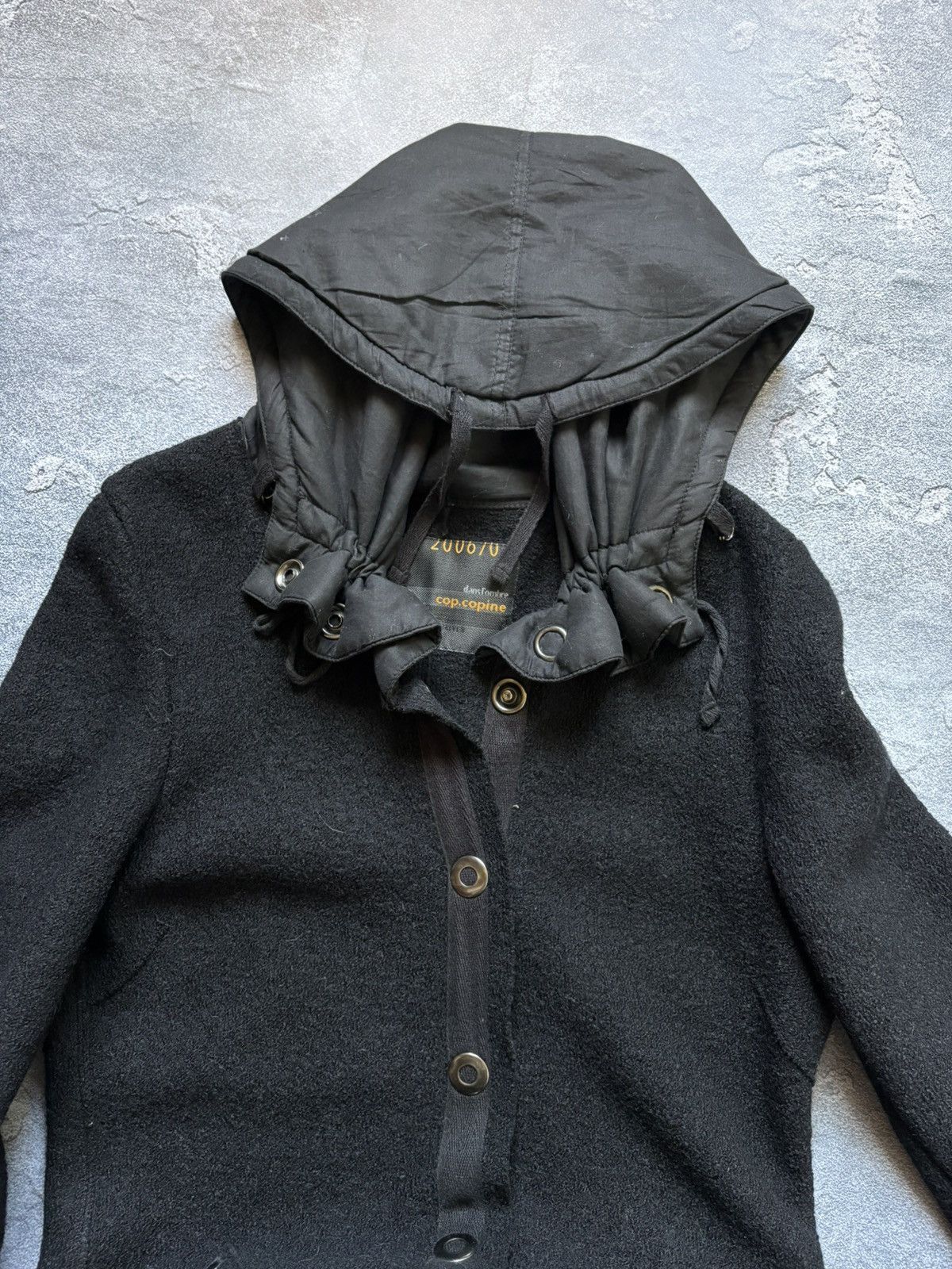 Cop Copine Archive 00s Cop Copine Avant Garde Hooded Long Wool Coat Size M / US 6-8 / IT 42-44 - 7 Thumbnail