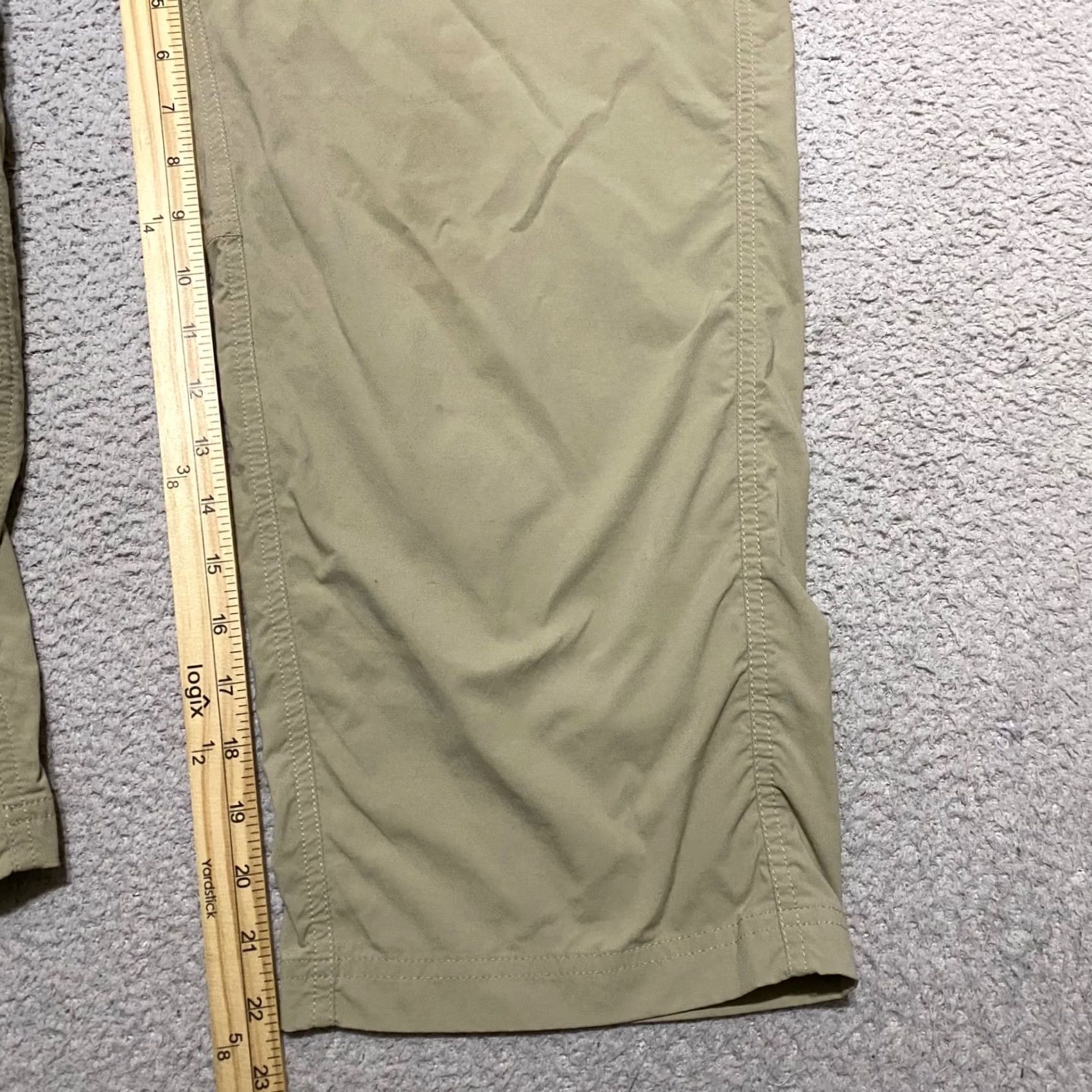 Vintage L.L. Bean Womens 14 Beige Capri Cargo Pants Nylon Comfortable Straight Leg Capris Casual Travel Spring Summer Fall Winter Womens Size 36" / US 14 / IT 50 - 6 Thumbnail