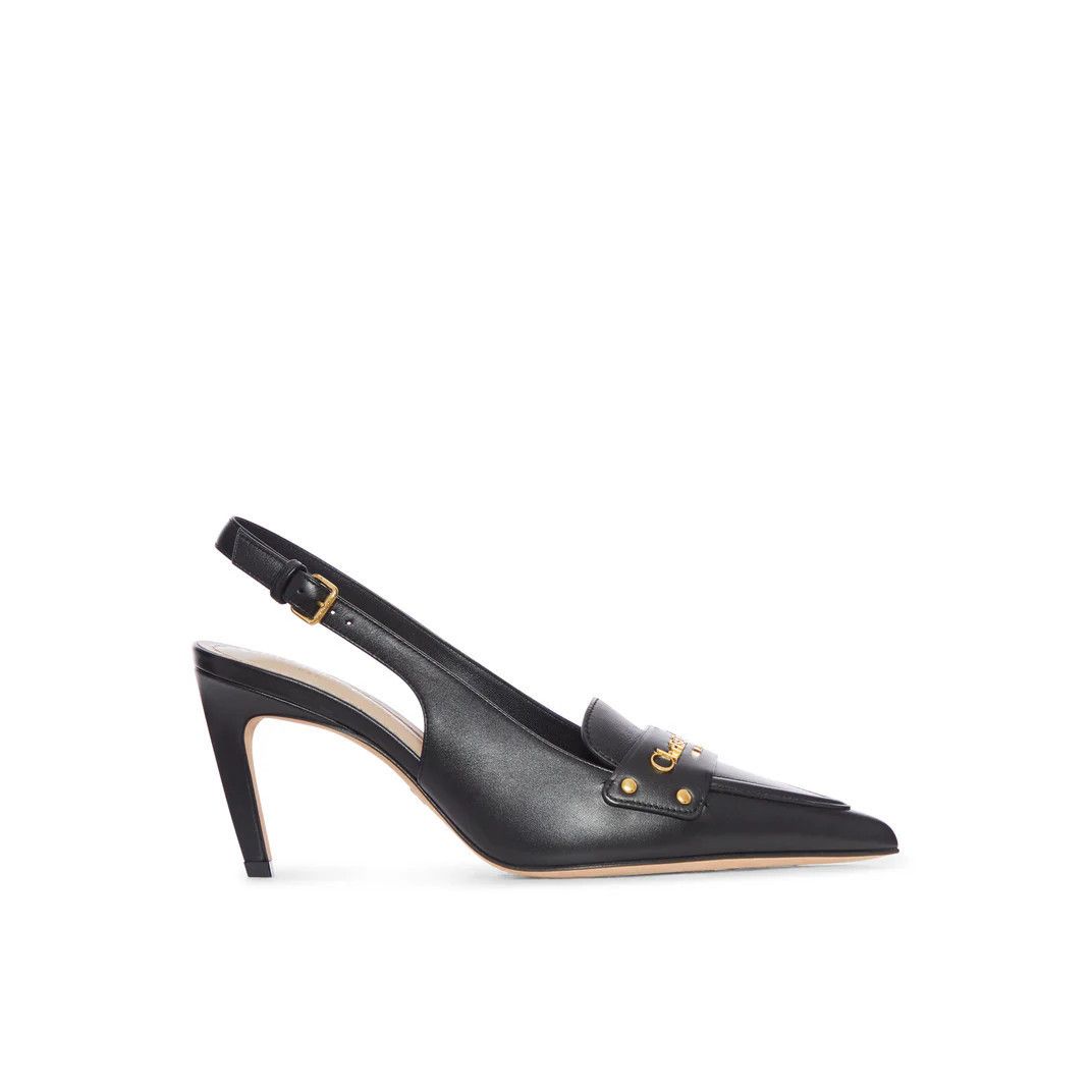 Dior DIOR Boy Black Leather Slingback Pumps New & Authentic (Wome Size US 9 / IT 39 - 1 Thumbnail