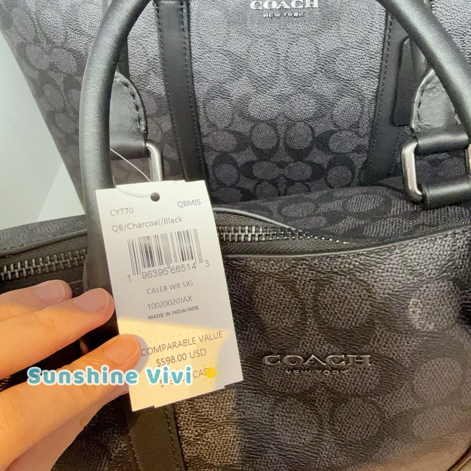 Coach NWT COACH Caleb Work Bag CY770 Gunmetal/Charcoal/Black Size ONE SIZE - 3 Thumbnail