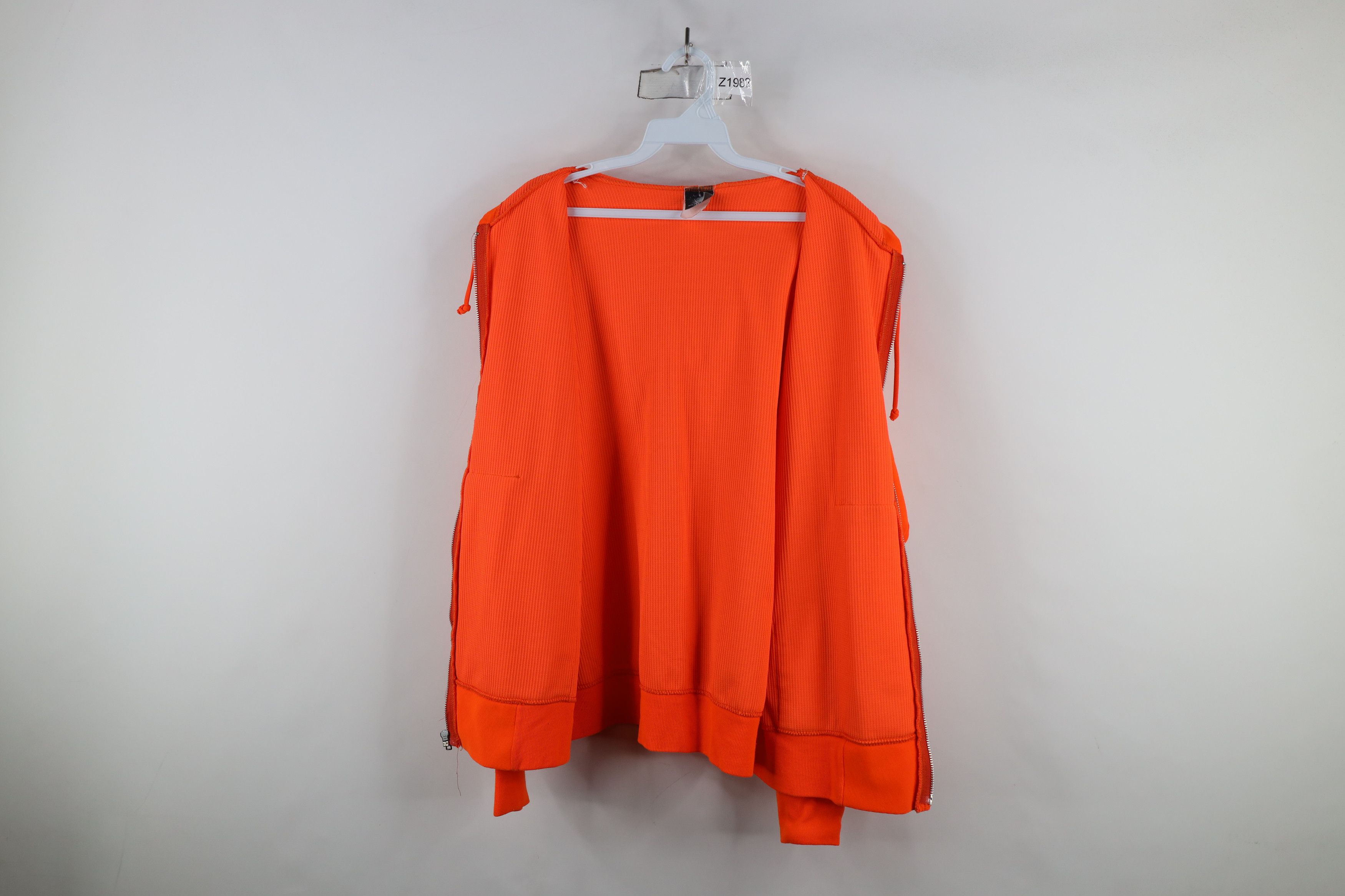 Vintage Vintage 70s 80s Streetwear Blank Zip Hoodie Blaze Orange USA Size US L / EU 52-54 / 3 - 11 Thumbnail