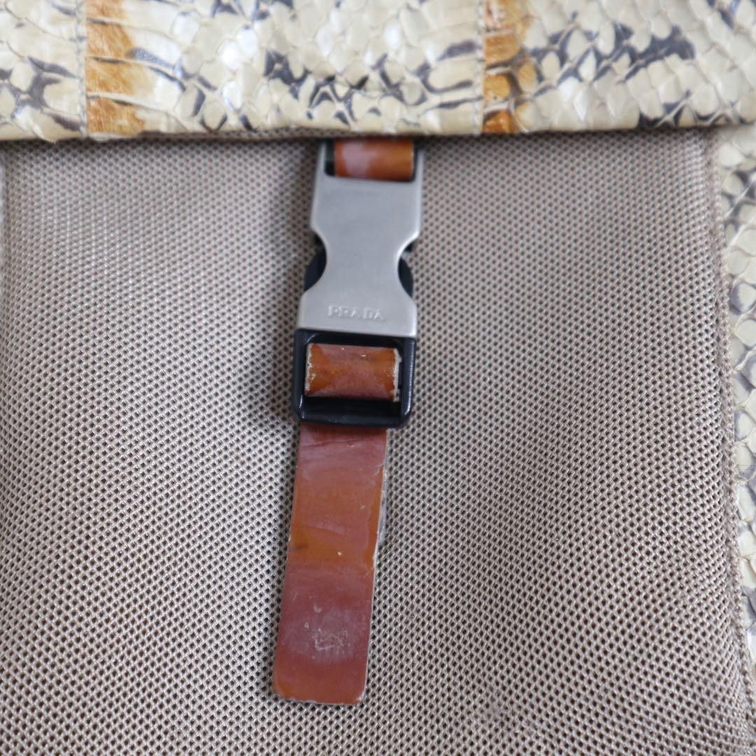 Prada Prada - Shoulder Bag Beige Leather Brown Triangle Logo Plate Size ONE SIZE - 8 Thumbnail