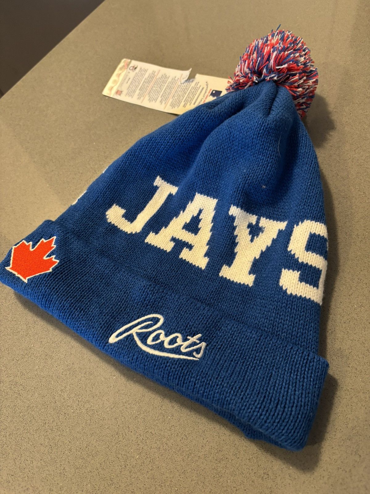 Roots Blue Jays Beanie Pom Pom Blue Roots Exclusive NEW Size ONE SIZE - 2 Thumbnail