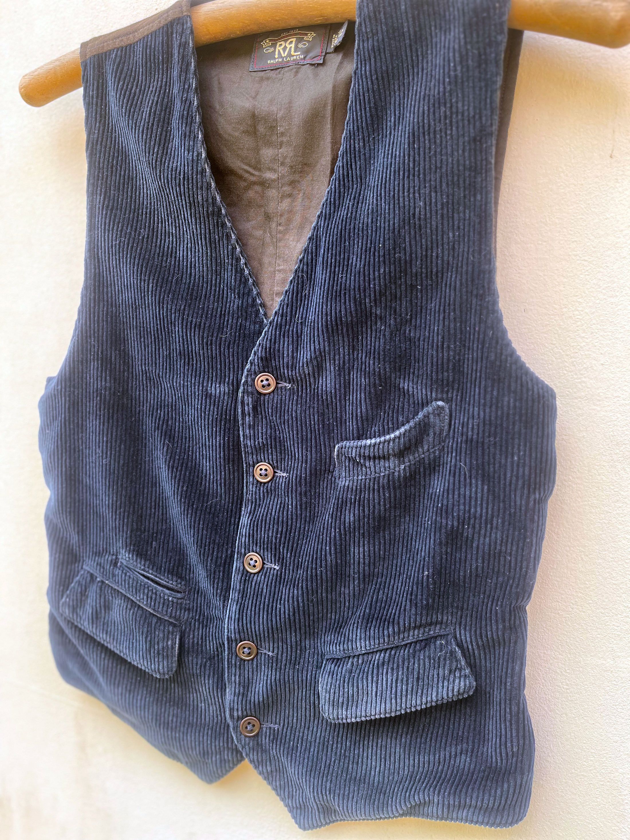 RRL Ralph Lauren Polo Double RL Button Down Corduroy Vest Jacket Size US XS / EU 42 / 0 - 3 Thumbnail