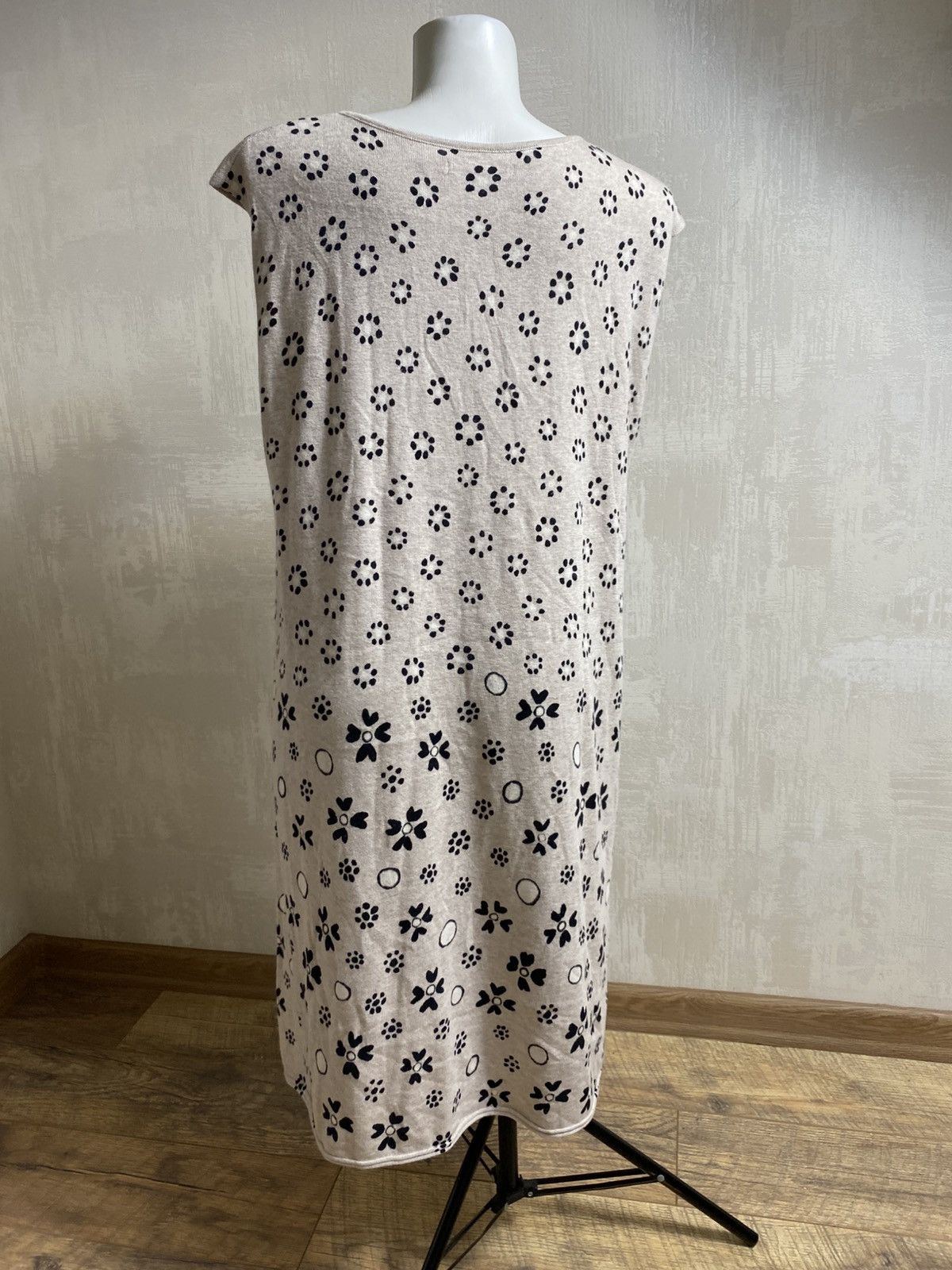 Gudrun Sjoden Organic Cotton Floral Knit Boho Dress Large
