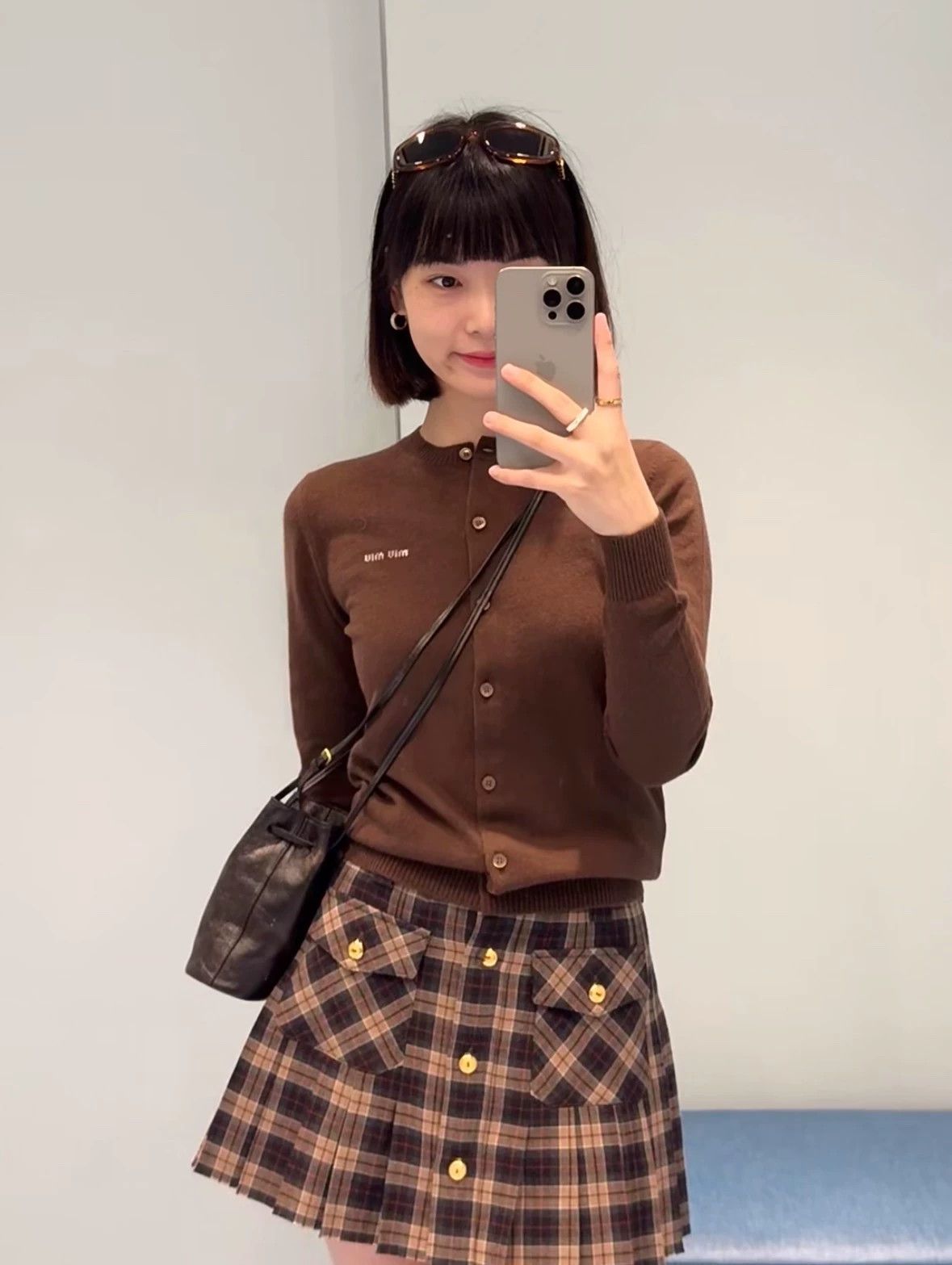 Miu Miu MIU MIU New Wool Plaid Mini Skirt 38 New With Tags Size 26" / US 2 / IT 38 - 7 Thumbnail