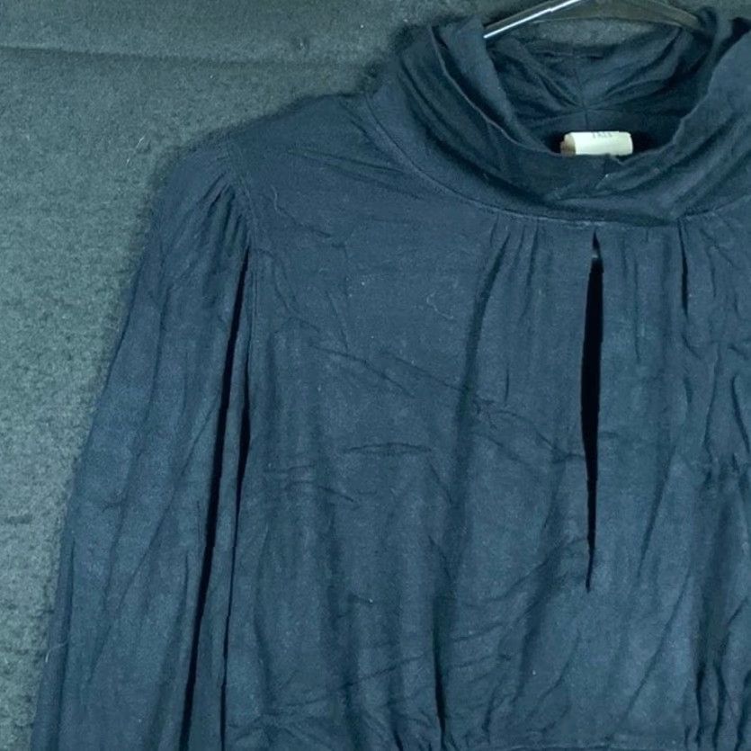 Free People We The Free Womens Shirt Black Mock Neck Keyhole Cropped Long Sleeve XS Size XS / US 0-2 / IT 36-38 - 4 Thumbnail
