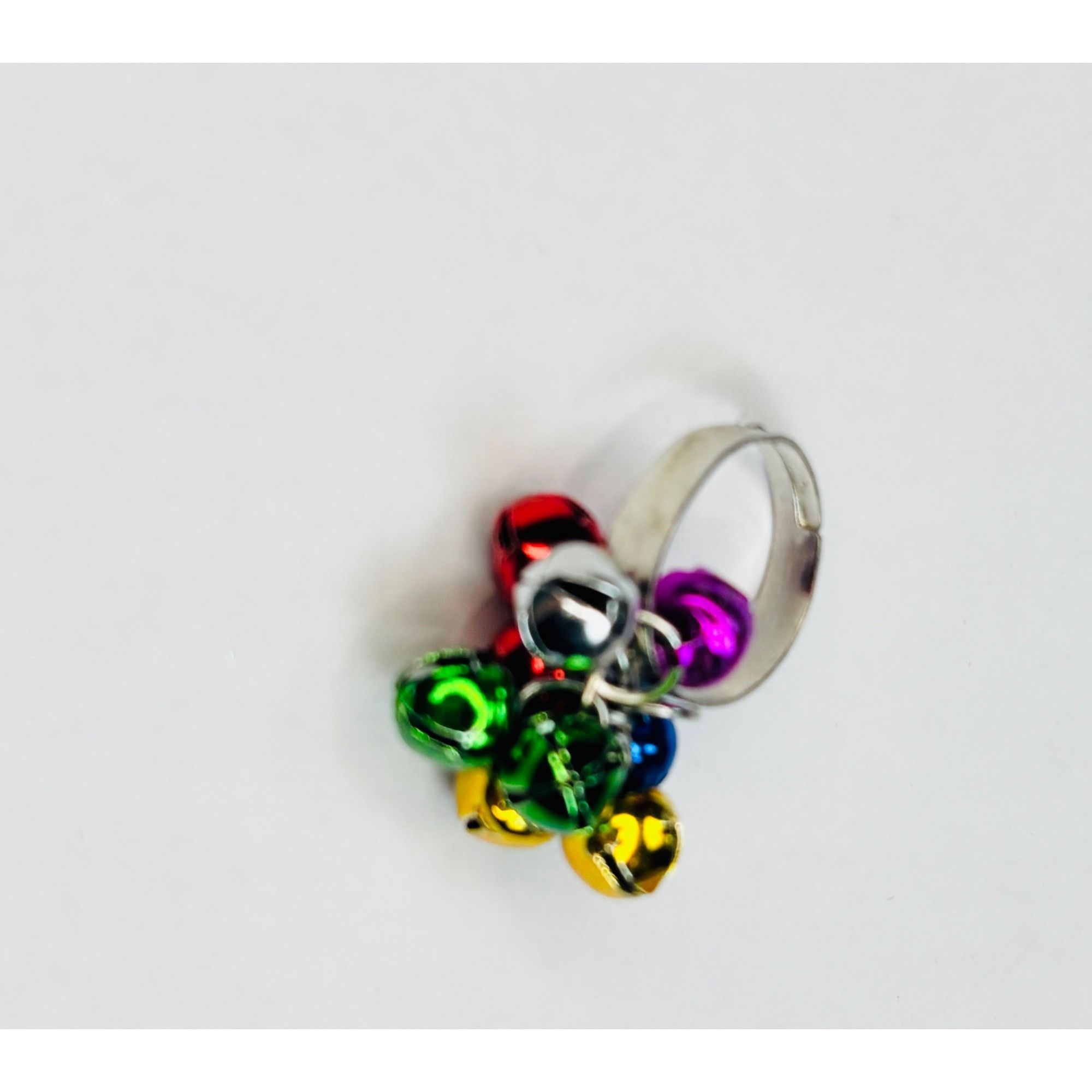 Other Jingle Bell Adjustable Silver-Tone Ring With Multicolor Bell Size ONE SIZE - 1 Thumbnail