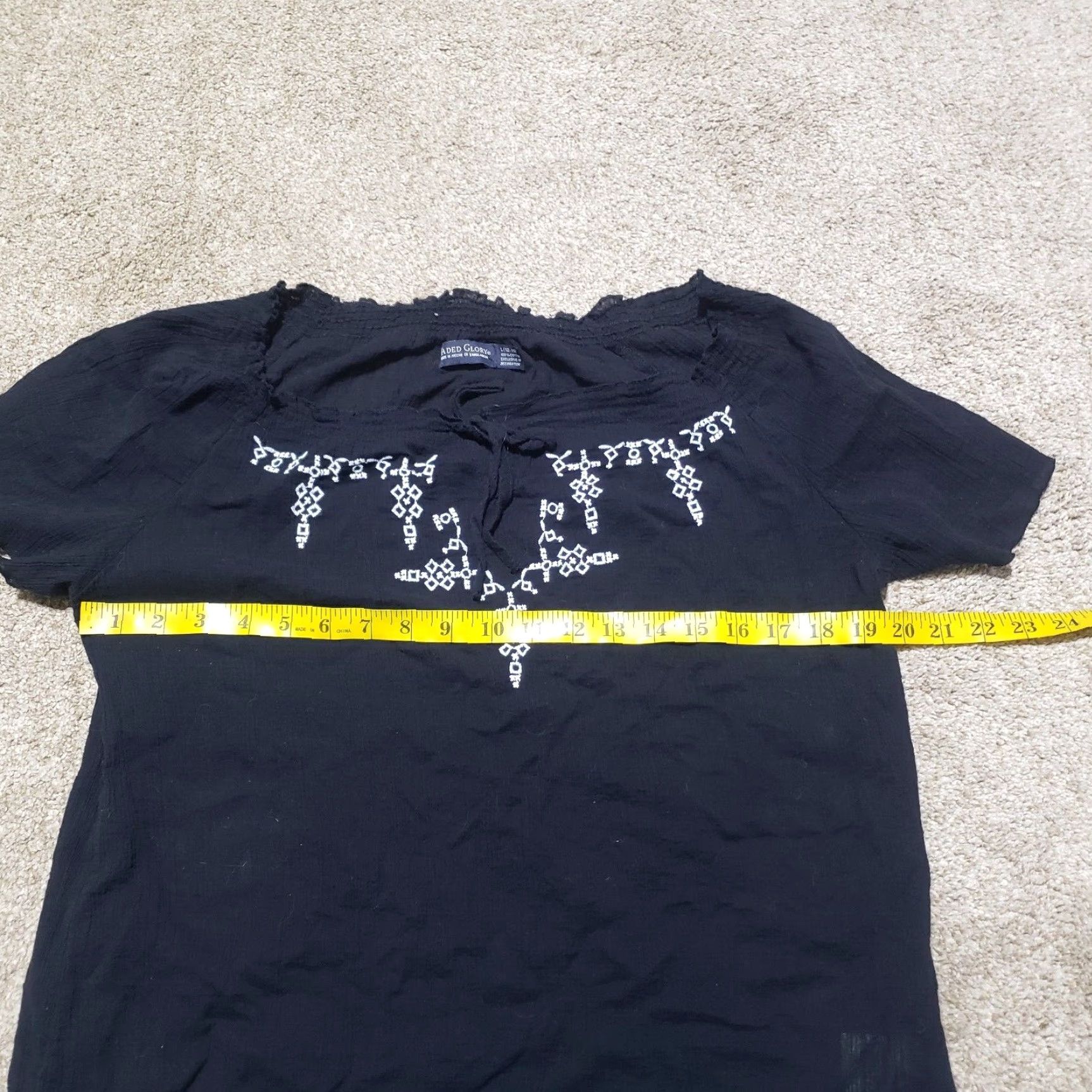 Faded Glory Faded Glory Shirt Black Lightweight Short Sleeve Large L Men’s Size Size L / US 10 / IT 46 - 4 Thumbnail