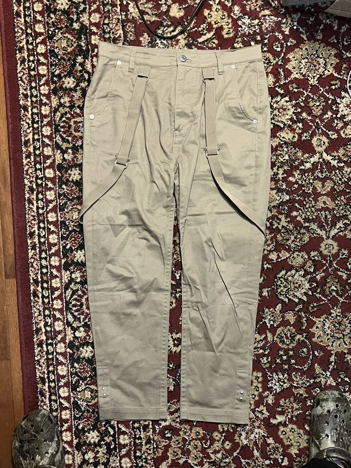 Helmut Lang Helmut Lang Crop Suspender Trouser Brown Size US 30 / EU 46 - 1 Thumbnail