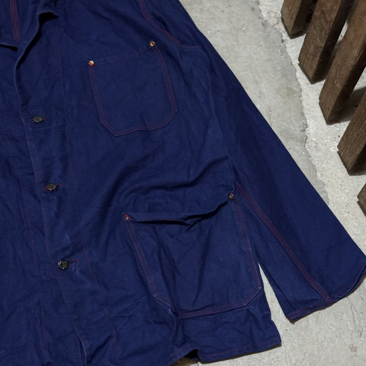 Vintage Vintage Work Europe 60s red stitching jacket Fristads Size US XL / EU 56 / 4 - 3 Thumbnail
