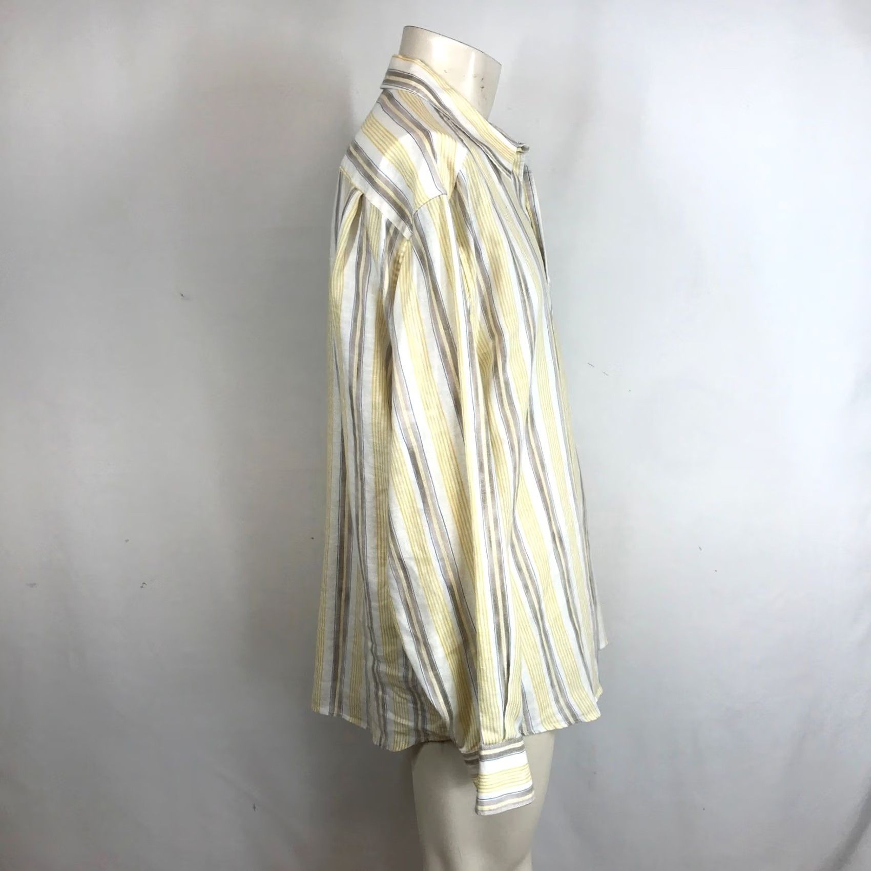 Tommy Bahama VINTAGE Tom​my Bahama Relax Striped Long Sleeve Button-Up Linen Shirt Yellow Blue XL Mens Size US XL / EU 56 / 4 - 4 Thumbnail