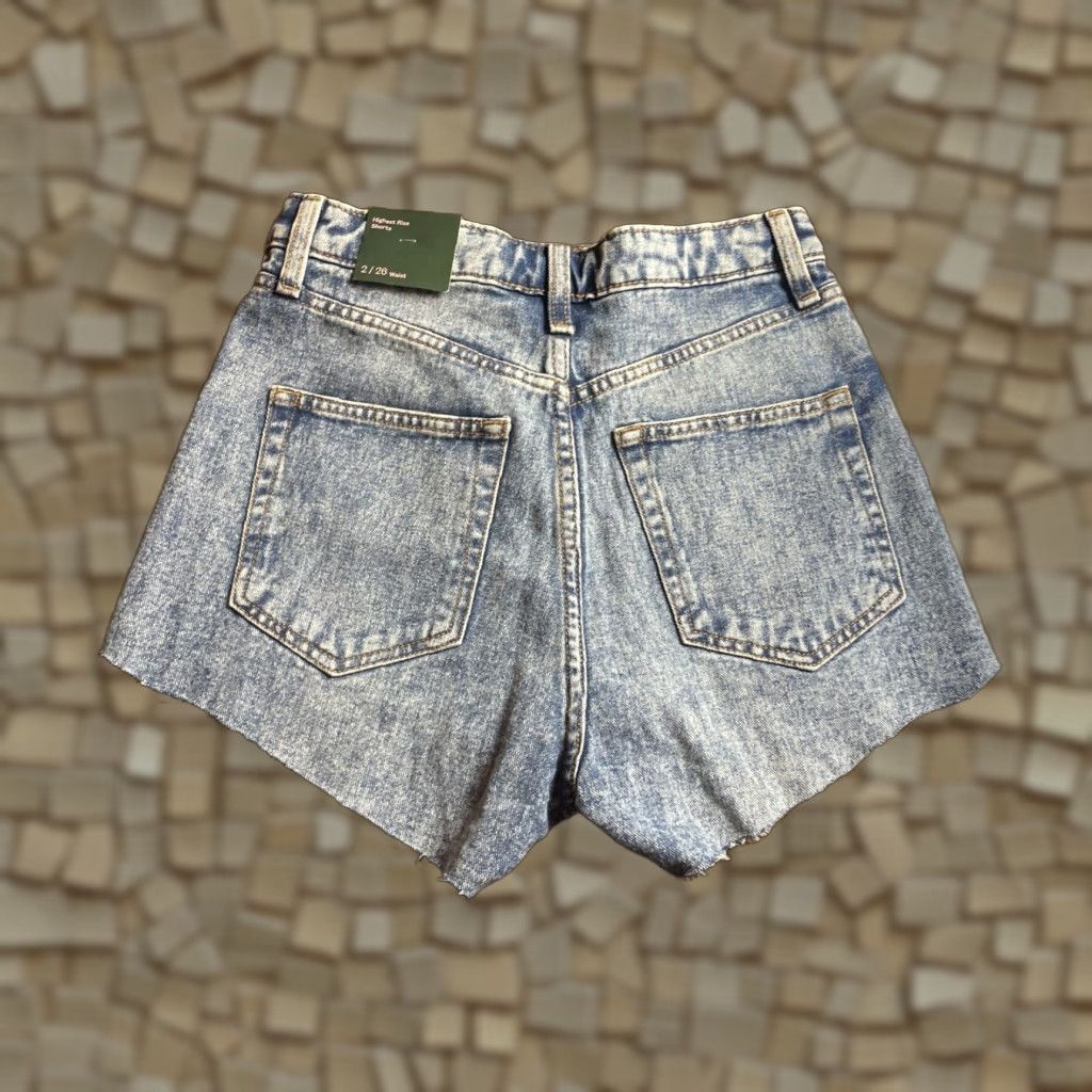 Vintage Wild Fable Shorts Women's 2/26 Blue Highest Rise Short Distressed Butterfly Denim 100% Cotton Regular Size 2 Girls Ladies Womens Mens no N/A Size 26" / US 2 / IT 38 - 1 Thumbnail