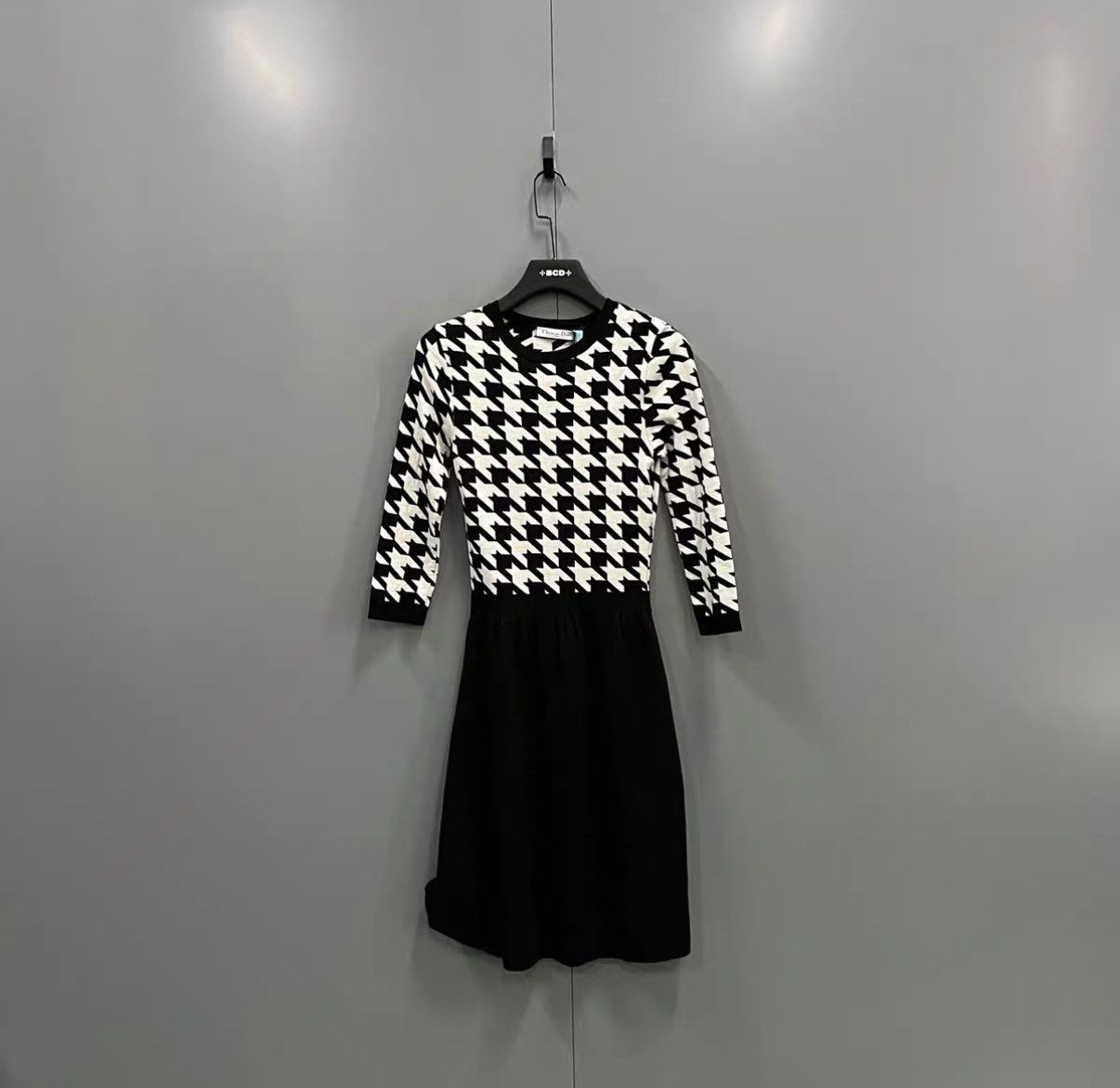 Dior Dior Houndstooth Spliced Long-sleeve Dress J41 Size M / US 6-8 / IT 42-44 - 1 Thumbnail