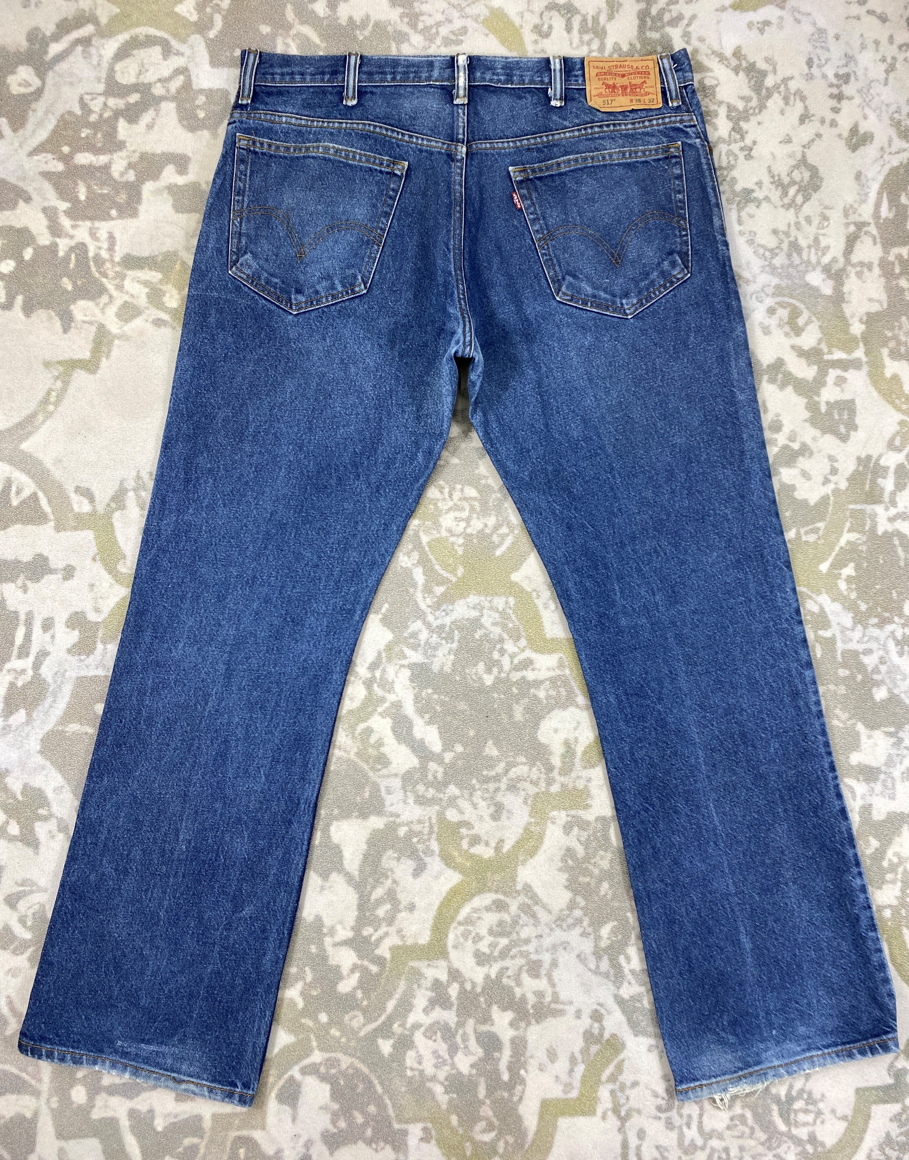 Levi's Dark Blue Vintage Levi's 517 Boot Cut Denim 39x33.5 -JN461 Size US 39 - 2 Thumbnail