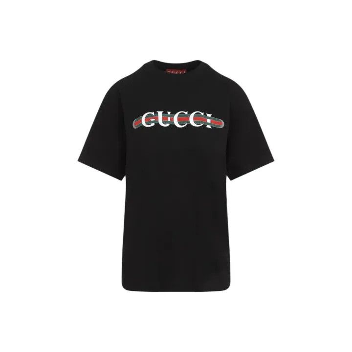 Gucci GUCCI Logo Print Short Sleeve T-Shirt for Women Size S / US 4 / IT 40 - 1 Thumbnail