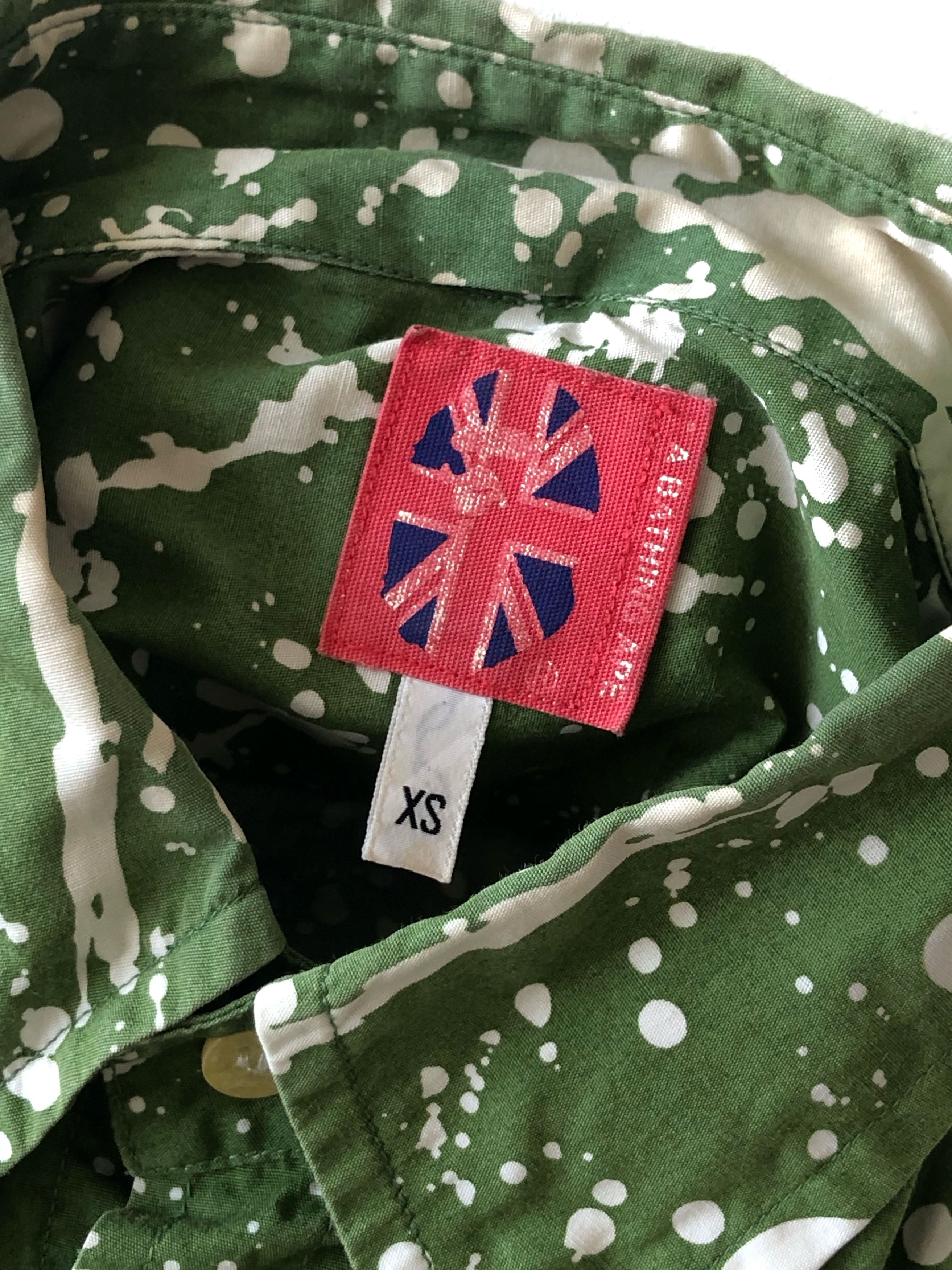 Bape RARE🔥BAPE PAINT SPLATTER GREEN BUTTON UPS XS Size US XS / EU 42 / 0 - 10 Thumbnail