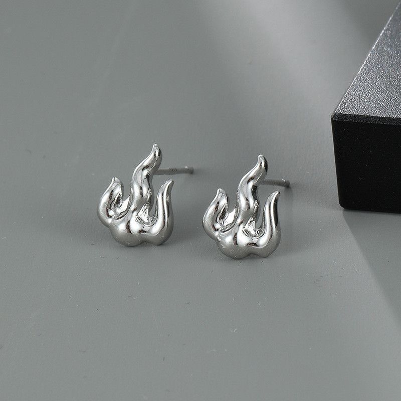 Jewelry Fire Dark Earrings One Pairs Chrome Jewelry Size ONE SIZE - 1 Thumbnail