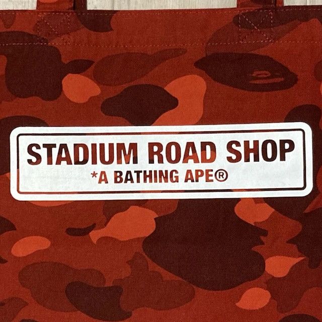 Bape 2021 BAPE TOKYO STADIUM ROAD SHOP RED CAMO Tote Bag APE Size ONE SIZE - 4 Thumbnail