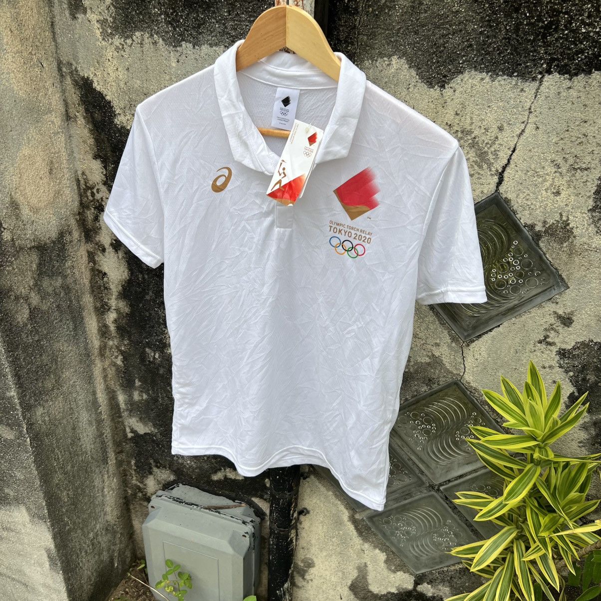 Asics “ASICS” OLYMPIC TORCH RELAY TOKYO 2020 DEADSTOCK POLO TEE Size US M / EU 48-50 / 2 - 2 Thumbnail