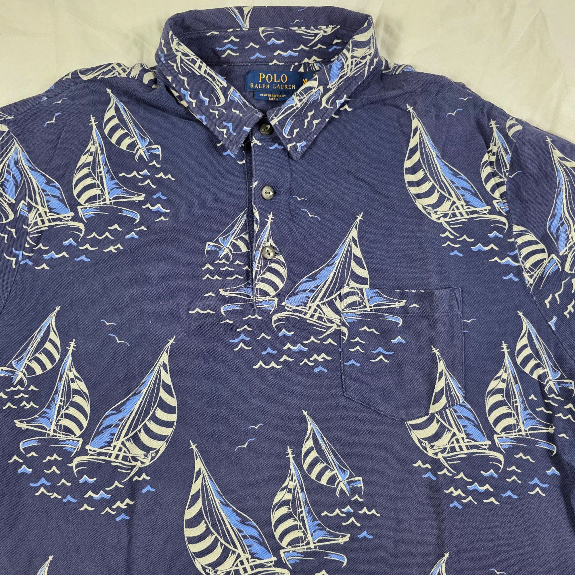 Polo Ralph Lauren Polo Ralph Lauren Mens Size XL Blue Polo Shirt Sailboat Prin Size US XL / EU 56 / 4 - 3 Thumbnail