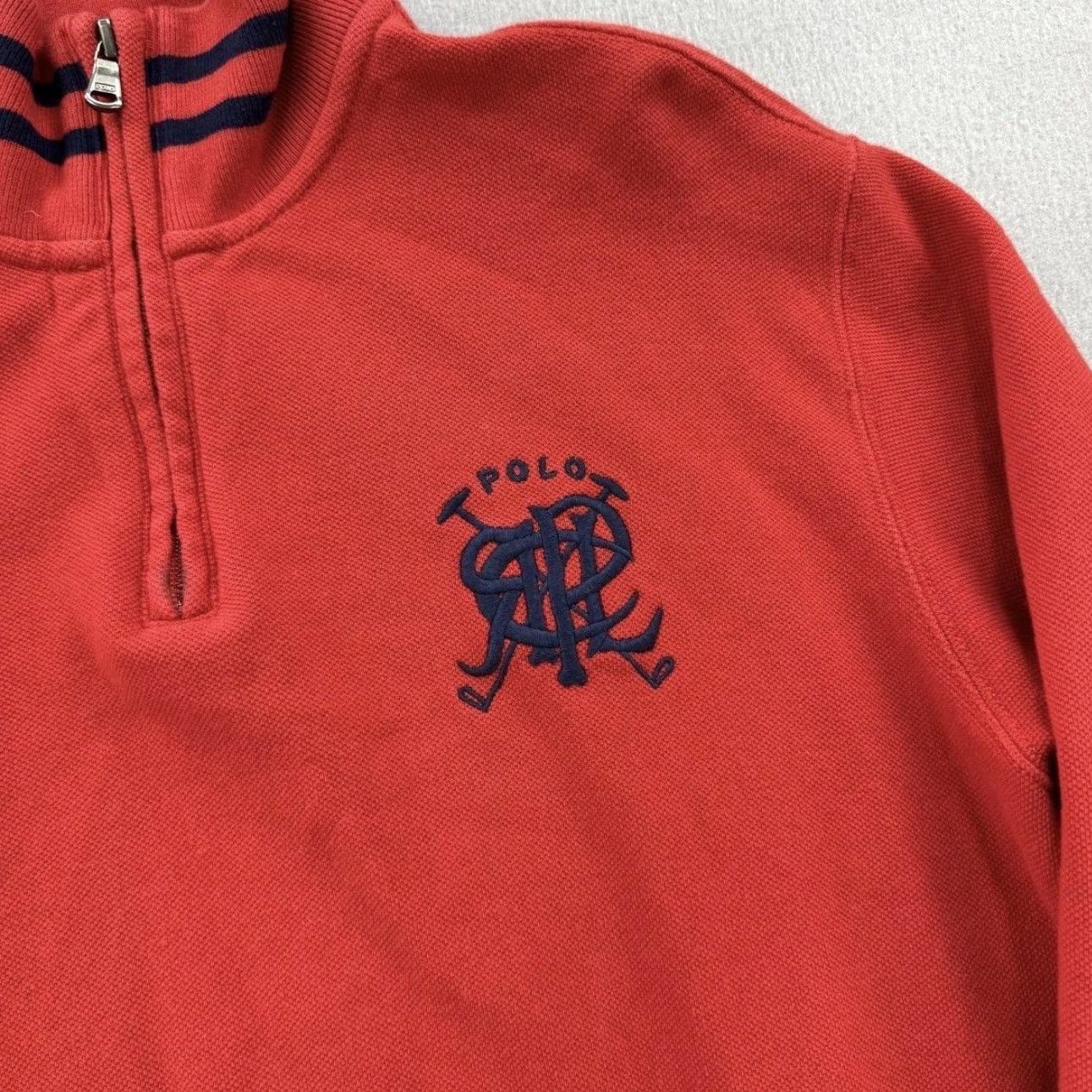 Polo Ralph Lauren Polo Ralph Lauren Sweatshirt Mens M Red 1/4 Zip Mock Neck Pullover Logo Sweatshirt Size US M / EU 48-50 / 2 - 2 Thumbnail