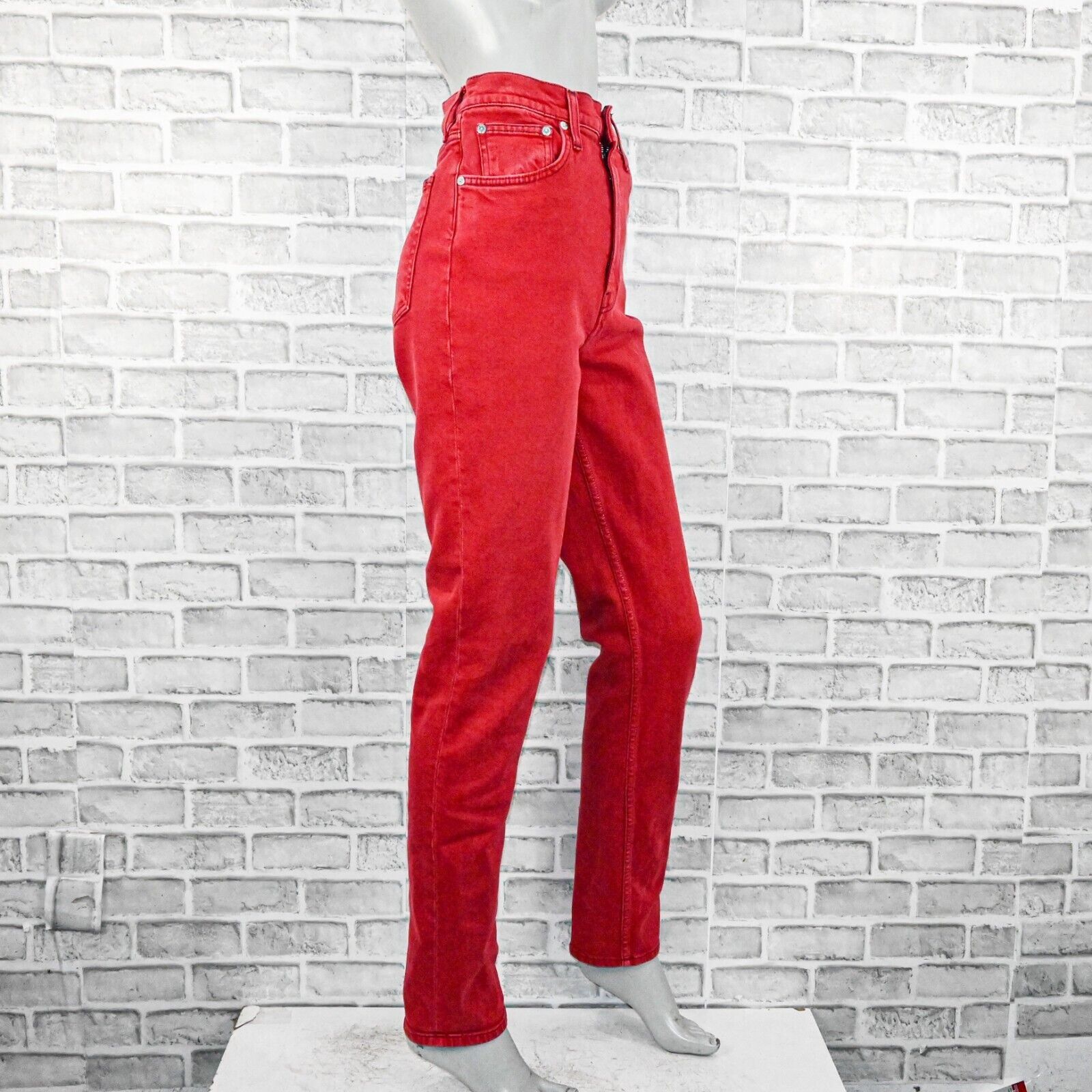 Helmut Lang Helmut Lang High Waist Spikes Jeans in Red Oxidize stone Size 28" / US 6 / IT 42 - 4 Thumbnail
