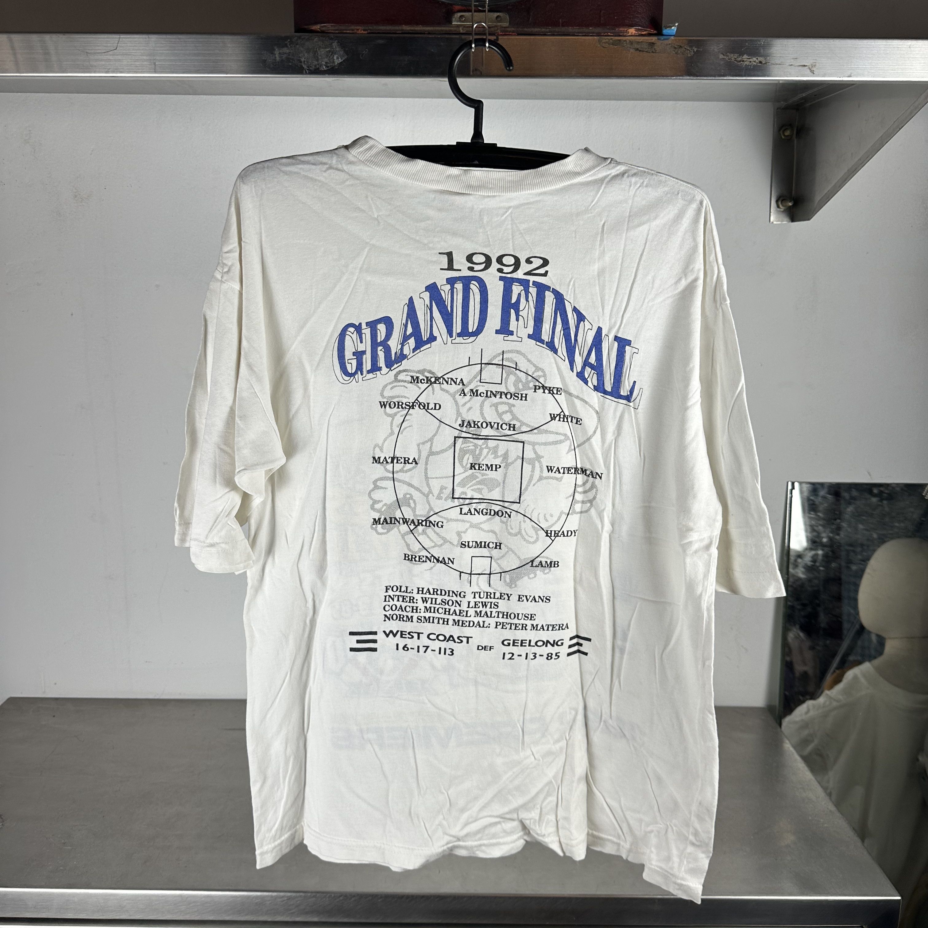 Vintage ​1992 West Coast Eagles AFL Premiers Grand Final T-shirt Size US L / EU 52-54 / 3 - 3 Thumbnail