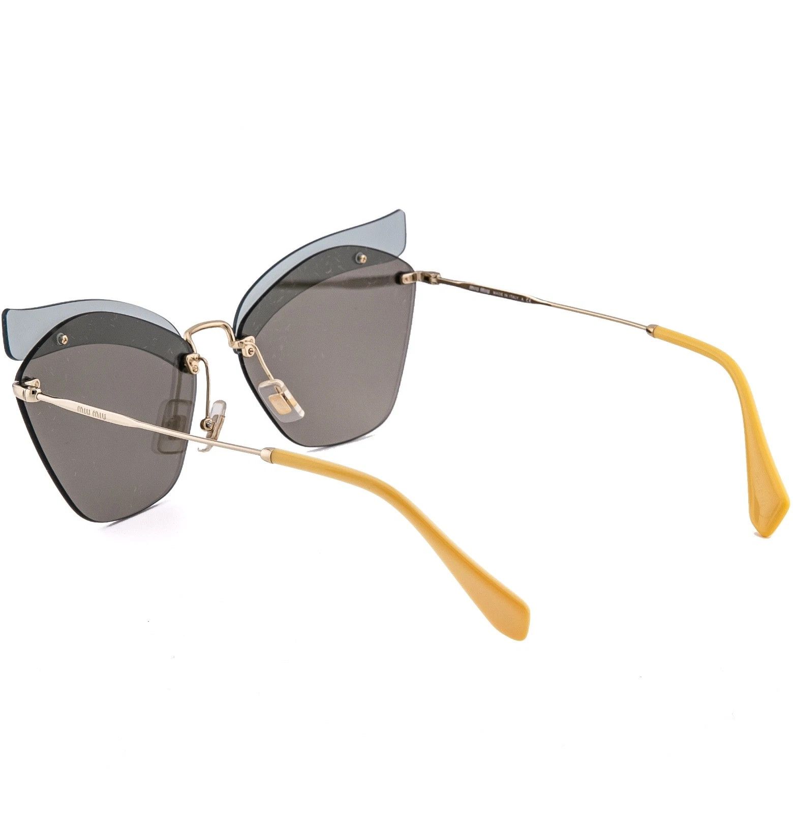 Miu Miu MIU MIU 56T MU56TS Green Yellow Gold Mirrored Sunglasses Size ONE SIZE - 2 Thumbnail
