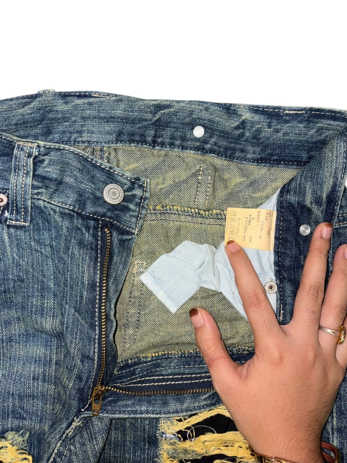 Junya Watanabe Vintage Japanese Brand Buckle Back Patch Distress Loose Jean Size 30" / US 8 / IT 44 - 5 Thumbnail