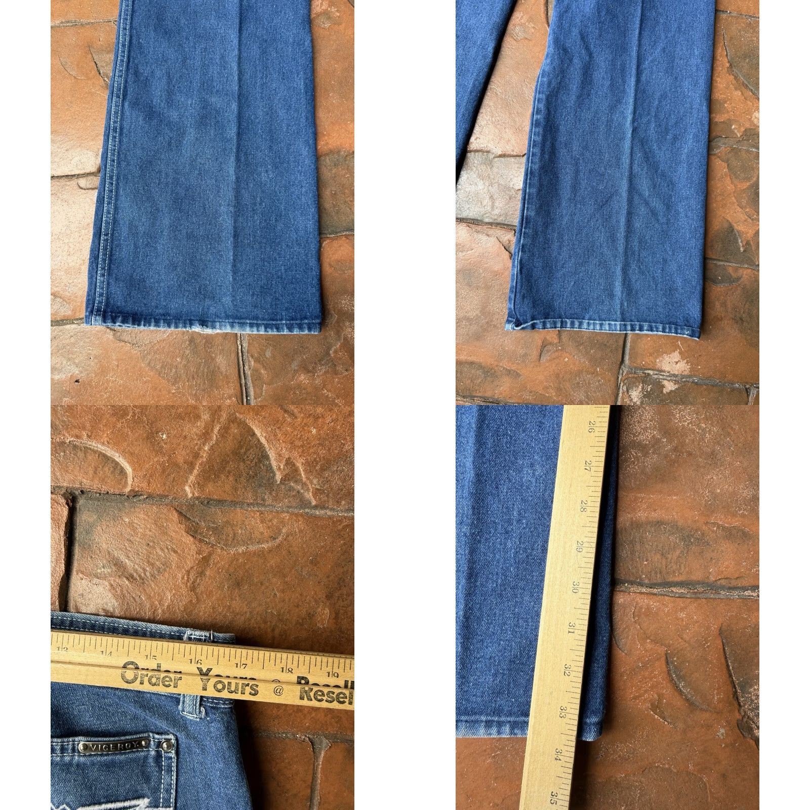 Vintage VINTAGE 70s Viceroy Flare Jeans 34x33.5 Talon Zipper Size 24" / US 00 / IT 34 - 8 Thumbnail