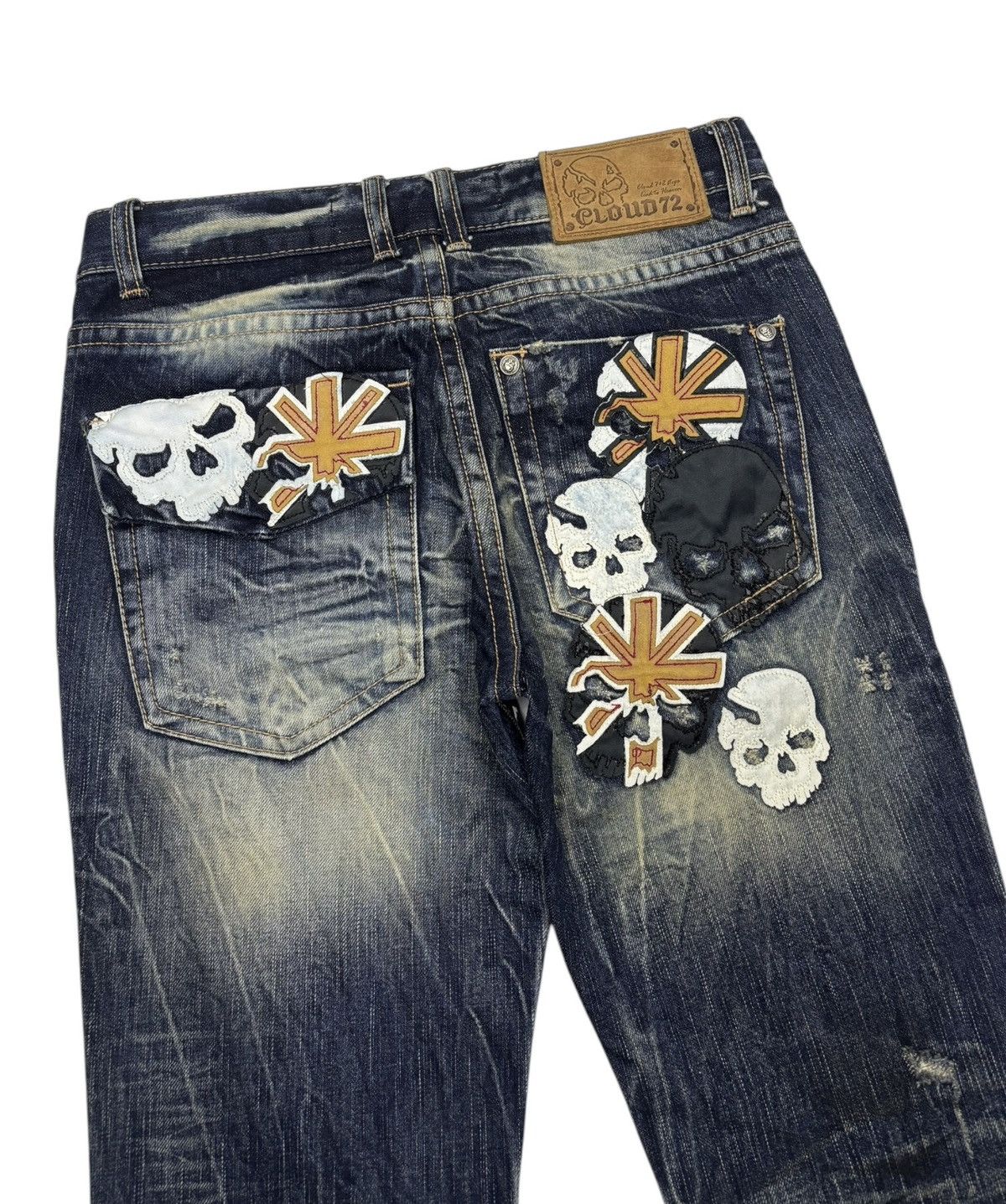 Affliction 🔥Vintage Skulls Denim Cloud72 Distressed Denim Jeans Lgb Size US 30 / EU 46 - 9 Thumbnail
