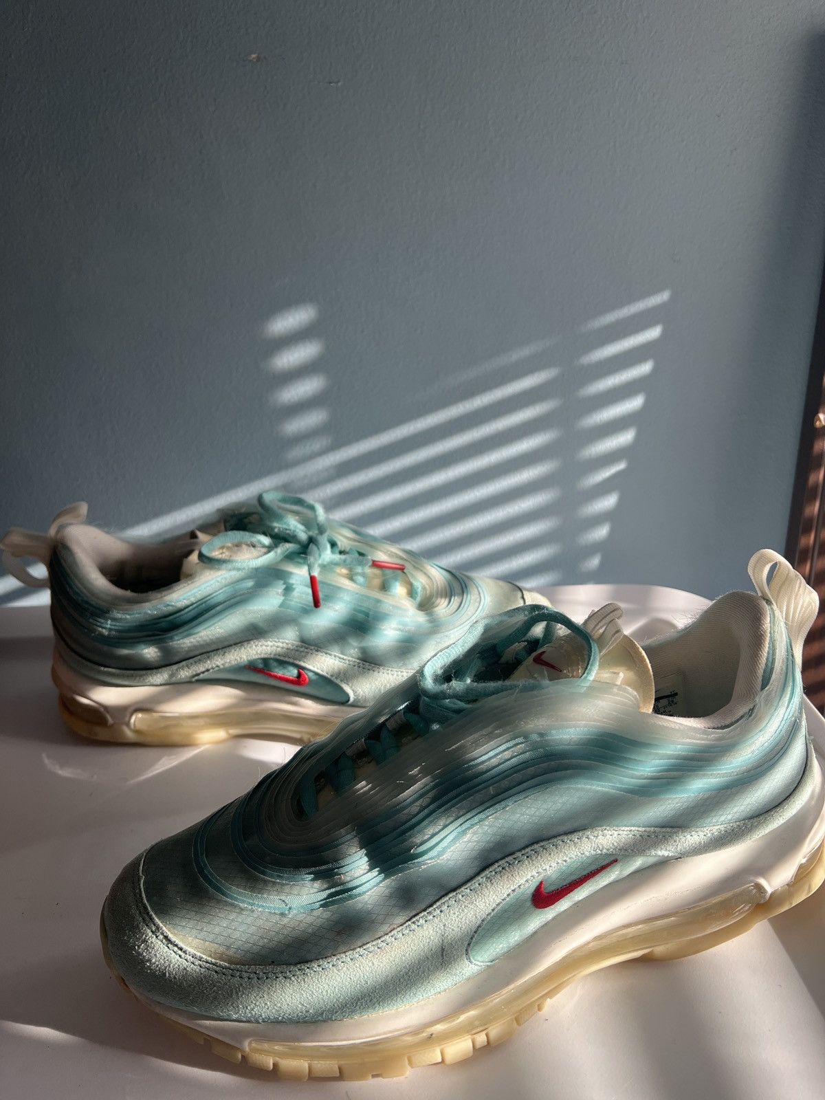 image of Nike Air Max 97 Shanghai Kaleidoscope Shoes in Blue, Men's (Size 11)