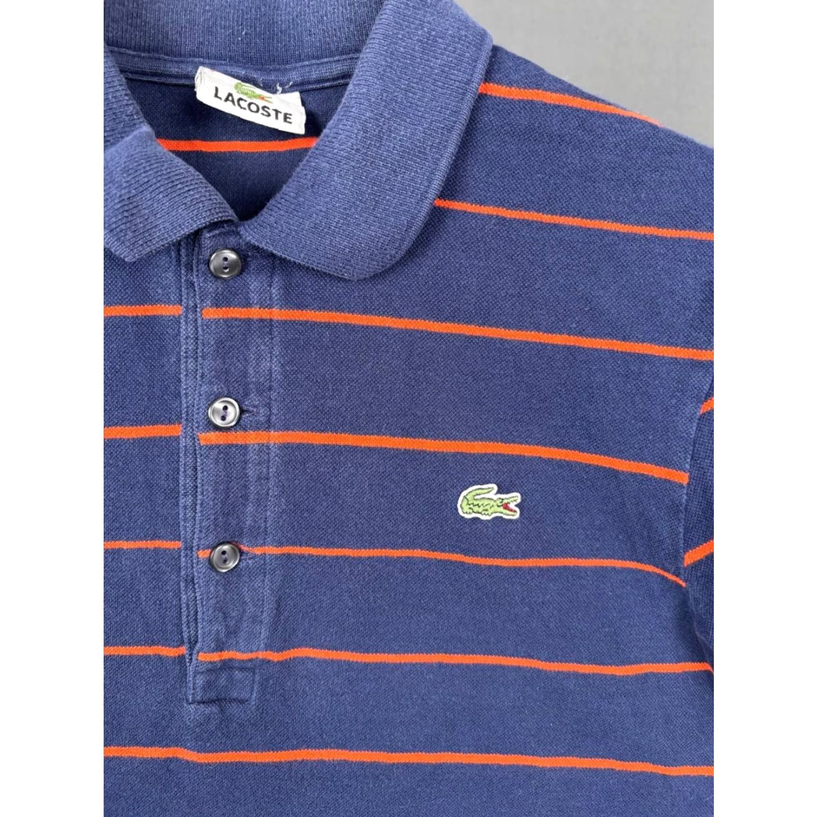 Lacoste Lacoste Polo Shirt Mens Size 3 Blue Striped Cotton Short Sleeve Button Shirt Regular Fit Polo Size US S / EU 44-46 / 1 - 4 Thumbnail