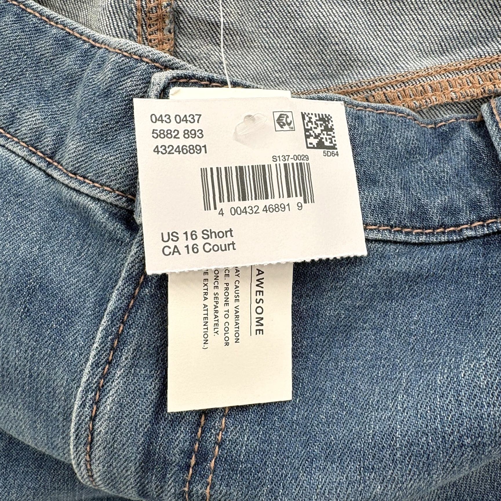 American Eagle Outfitters American Eagle Jeans 16 Short Blue Low-Rise Baggy Wide Leg Stretch Dreamy Womens Size 38" / US 16 / IT 52 - 6 Thumbnail