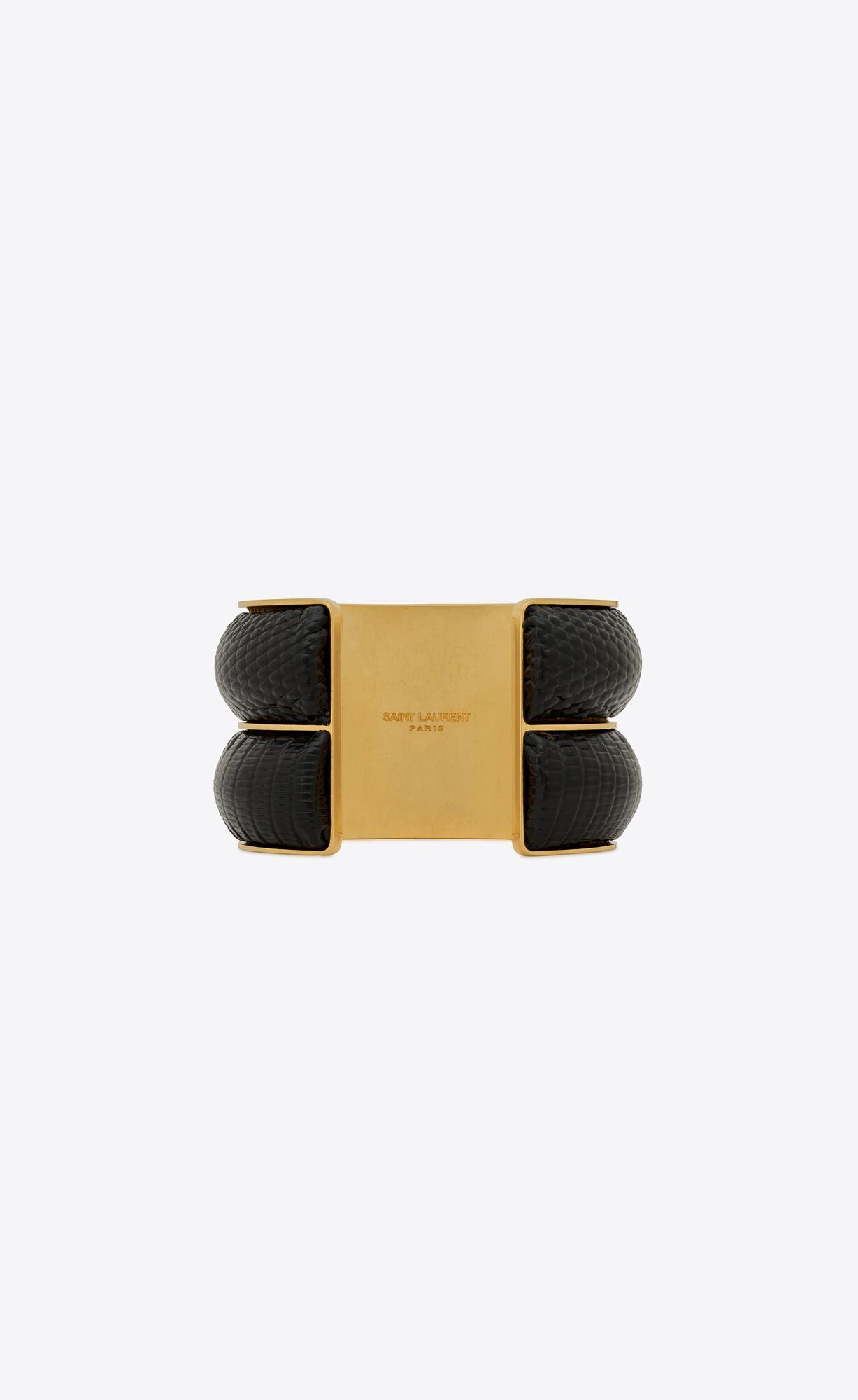 Saint Laurent Paris o1smrcs1224 Size: OS / Cushion Cuff Bracelet Embossed Size ONE SIZE - 2 Thumbnail