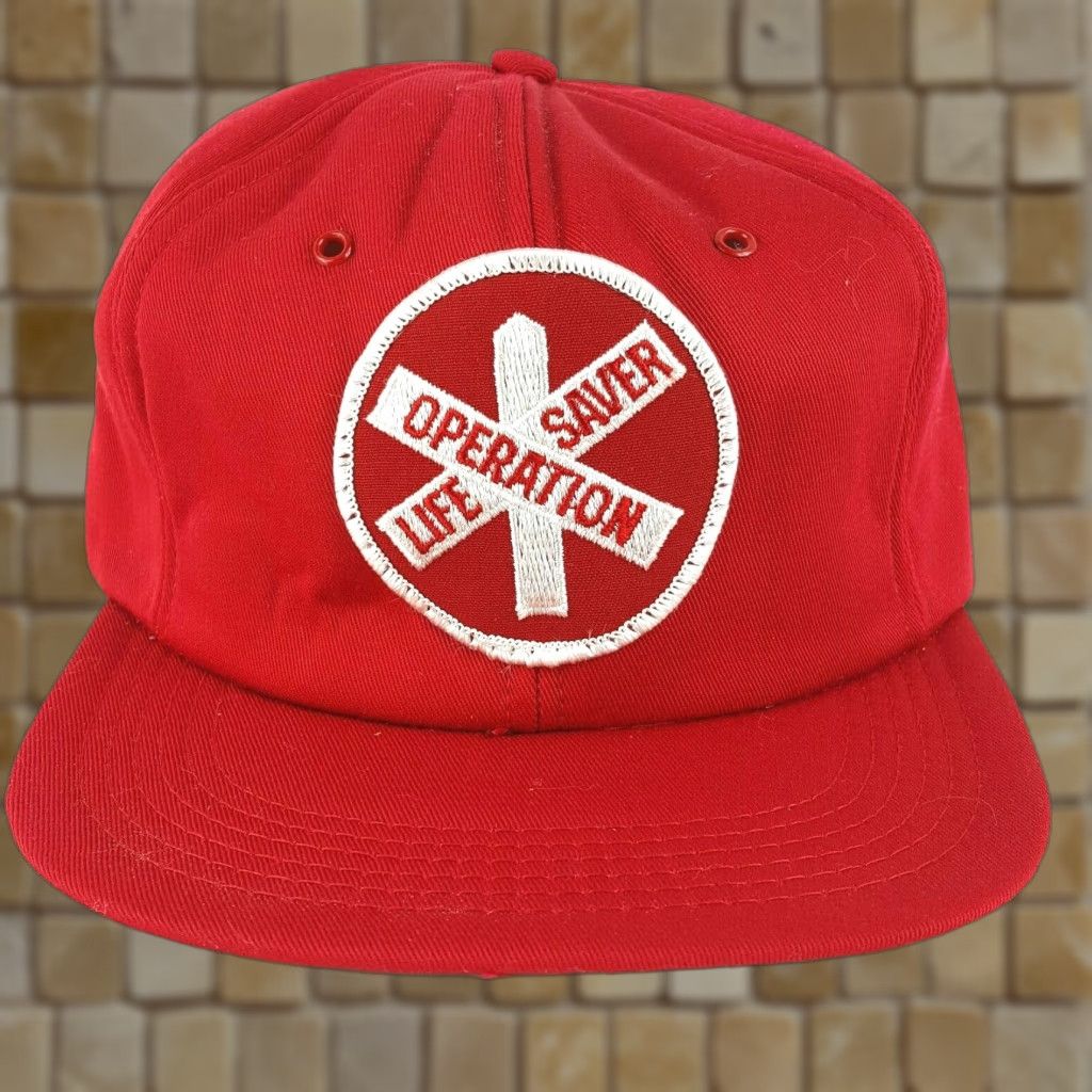 Vintage VINTAGE Operation LifeSaver Trucker Hat Foam Patch USA Made Baseball Cap Red 80s 90s Retro Embroidered Adjustable Mens Cap Size ONE SIZE - 1 Thumbnail