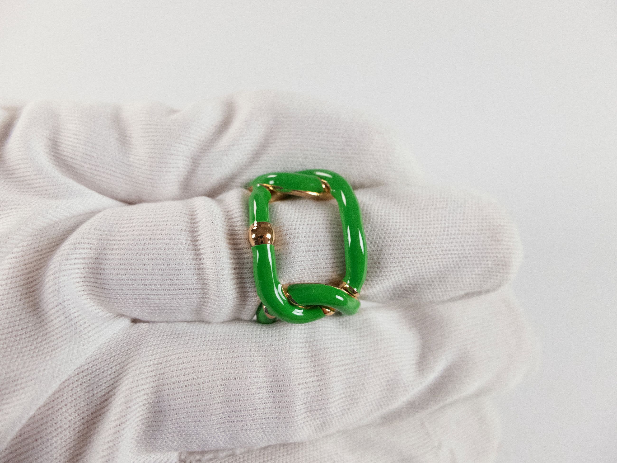 Bottega Veneta BOTTEGA VENETA Chains green gold plated silver ring 7 / 15 q Size ONE SIZE - 9 Thumbnail