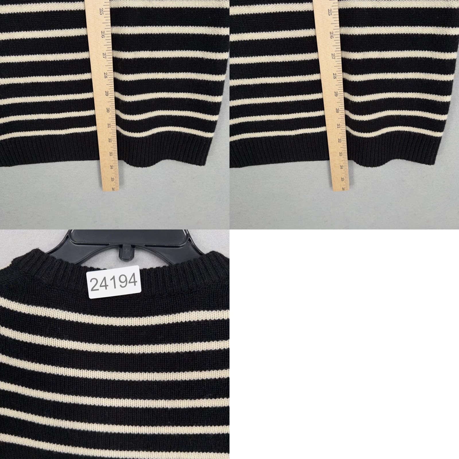 Madewell Madewell Sweater Dress Womens XS Black Stripe Merino Wool Knit Crewneck Button Sleeve Tunic Short Dress Size XS / US 0-2 / IT 36-38 - 9 Thumbnail