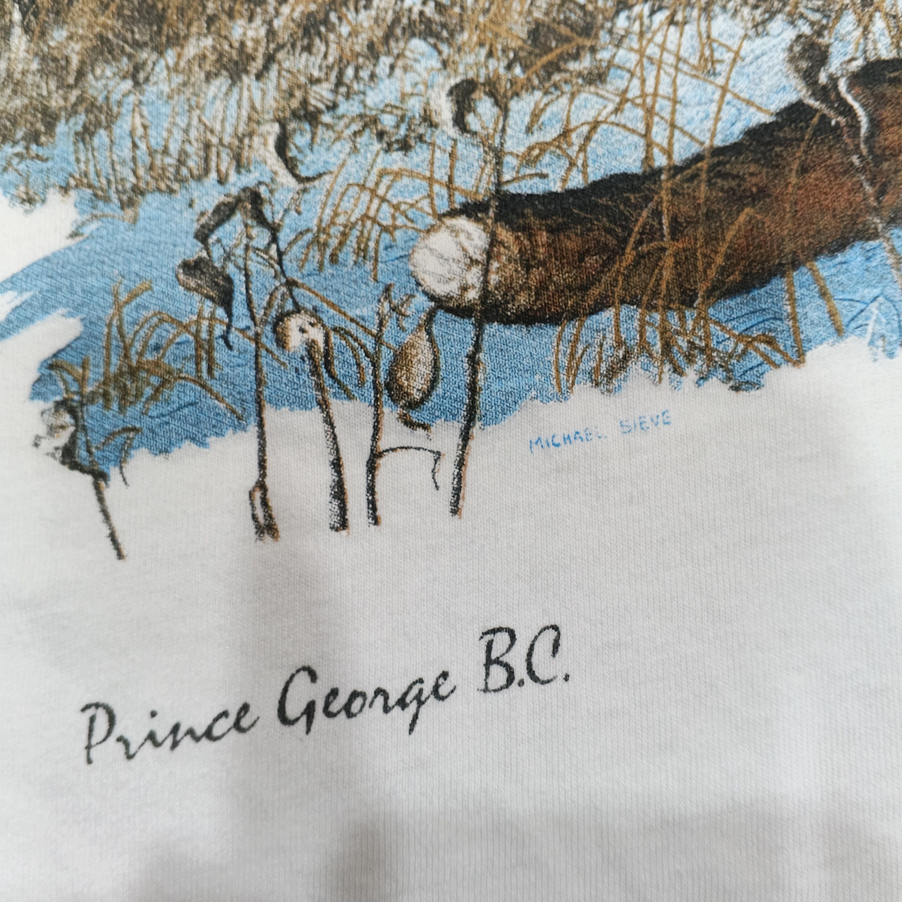 Habitat Vintage 90s Single Stitch Art Canada Michael Sieve Tshirt Size US L / EU 52-54 / 3 - 5 Thumbnail