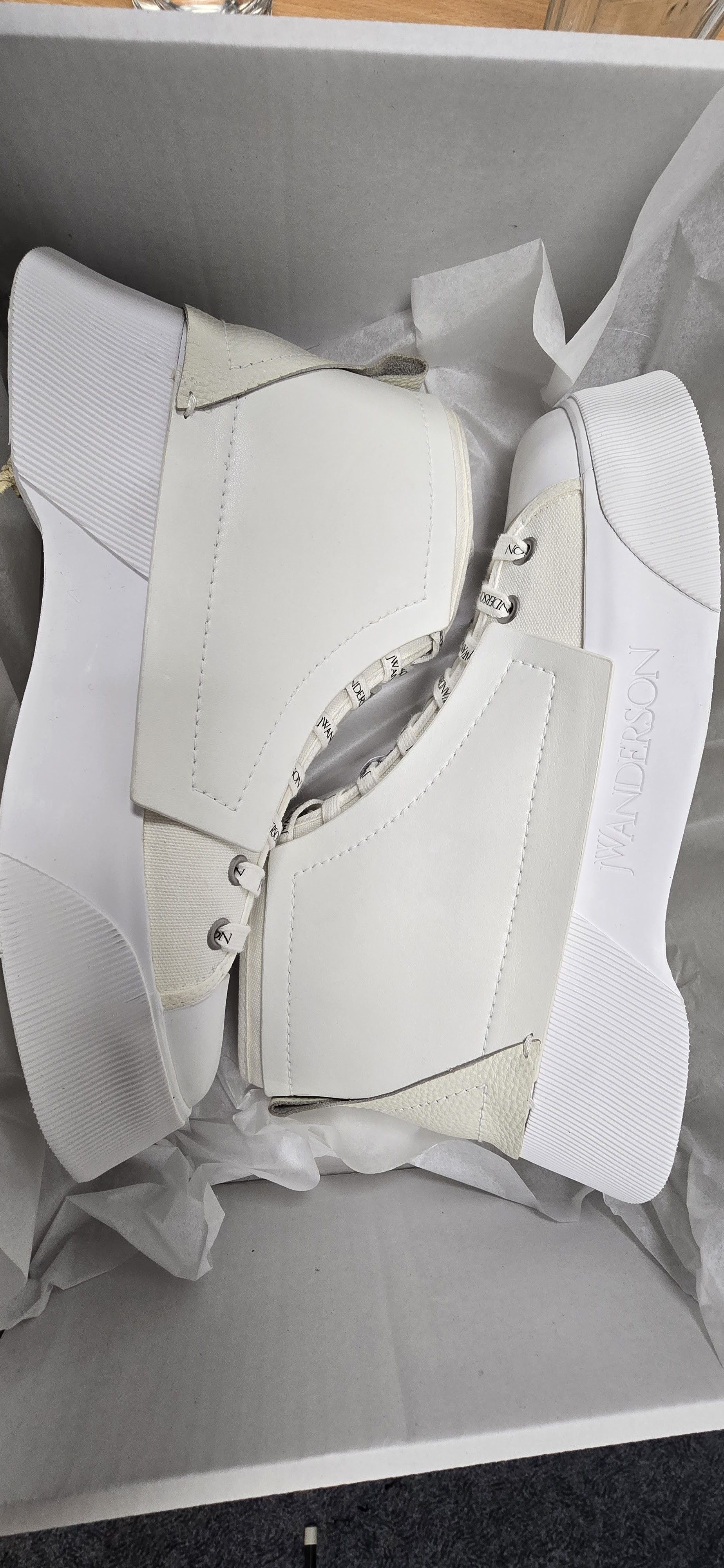 JW Anderson High Top Platform Sneakers White RRP $450 Size US 11 / EU 44 - 3 Thumbnail