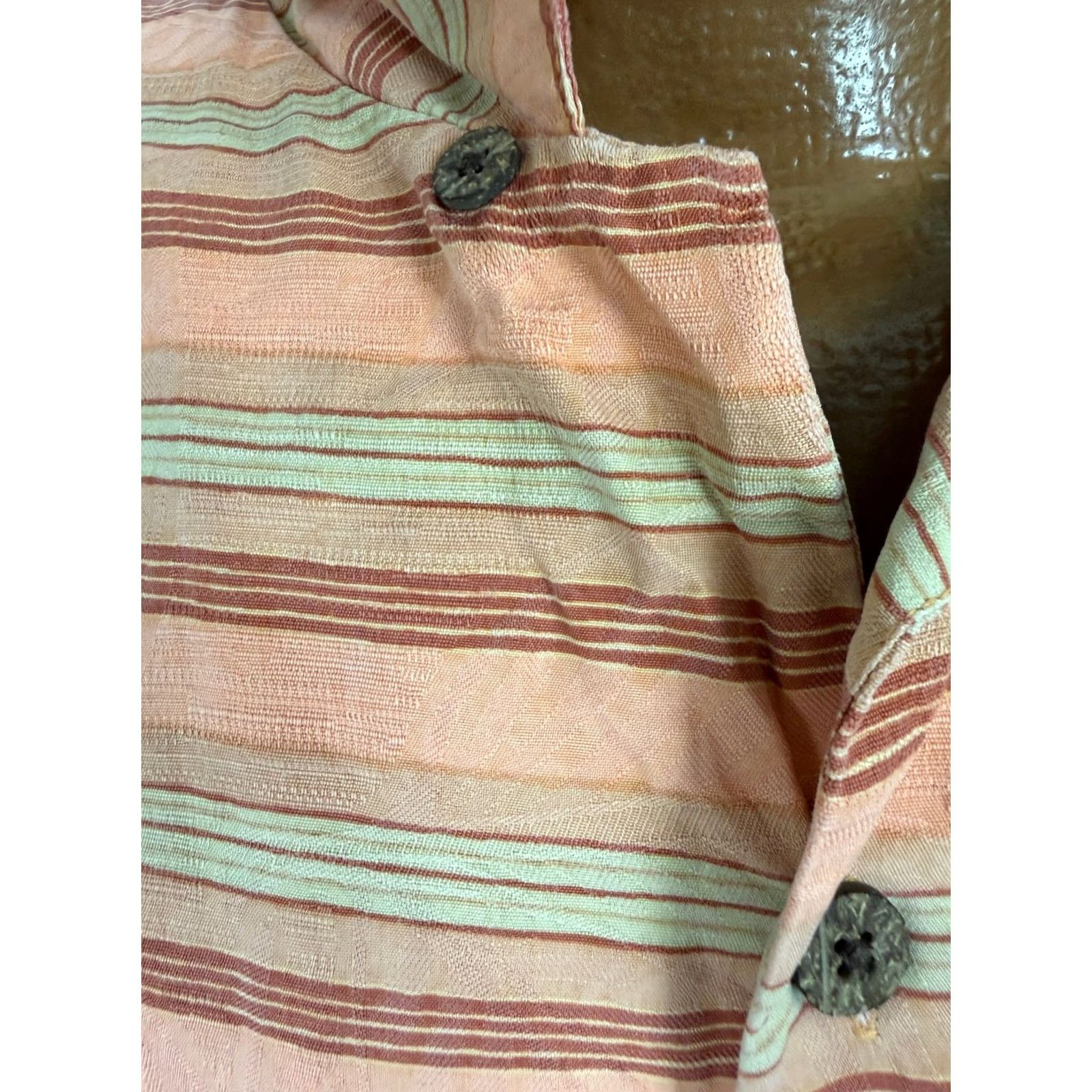 Tommy Bahama VINTAGE Tommy Bahama Shirt Men Large Striped Silk Floral Jacquard Hawaiian Luau Size US L / EU 52-54 / 3 - 4 Thumbnail