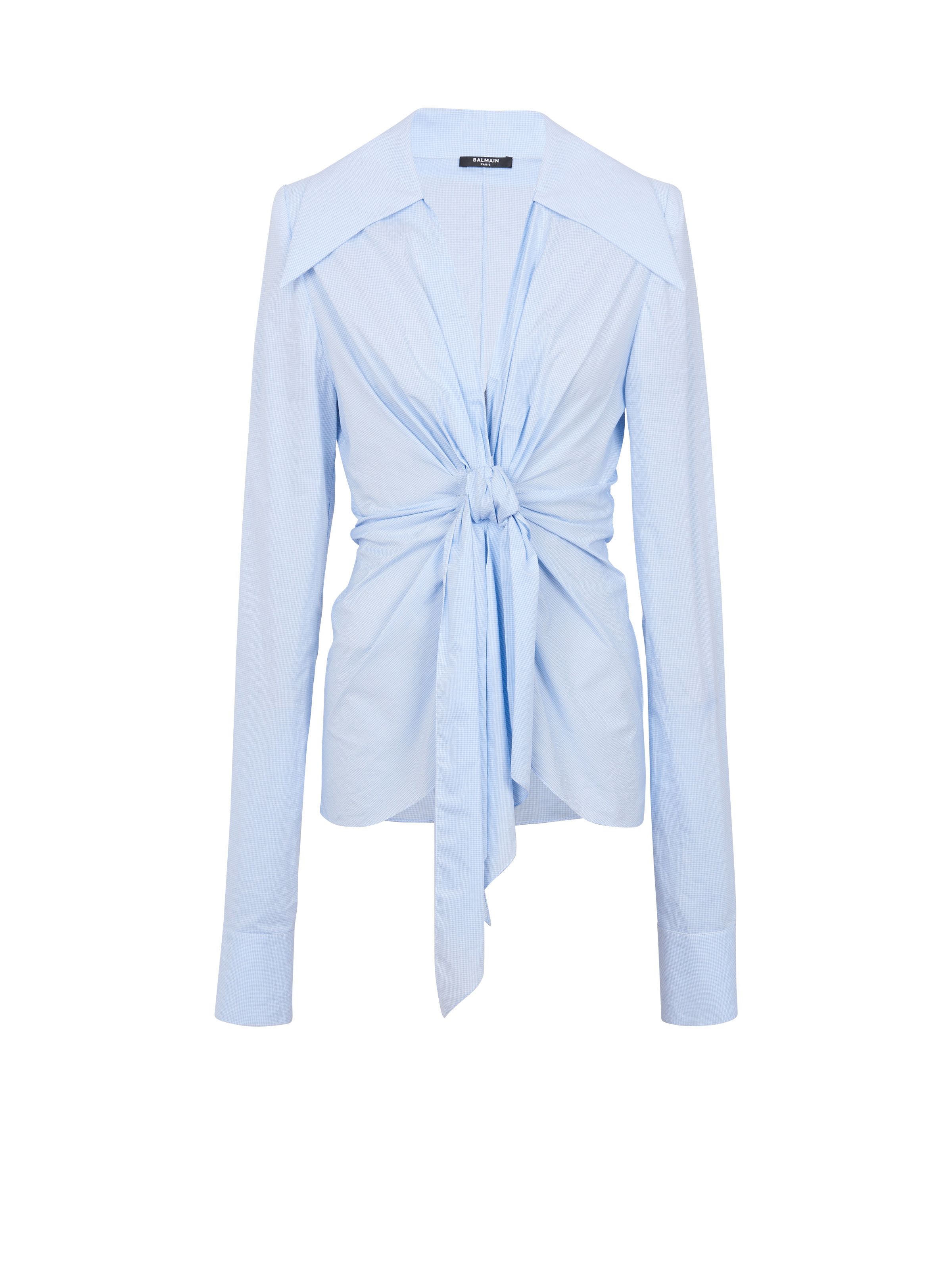Balmain o1y0625 Checked Shirt in Sky Blue Size M / US 6-8 / IT 42-44 - 1 Thumbnail