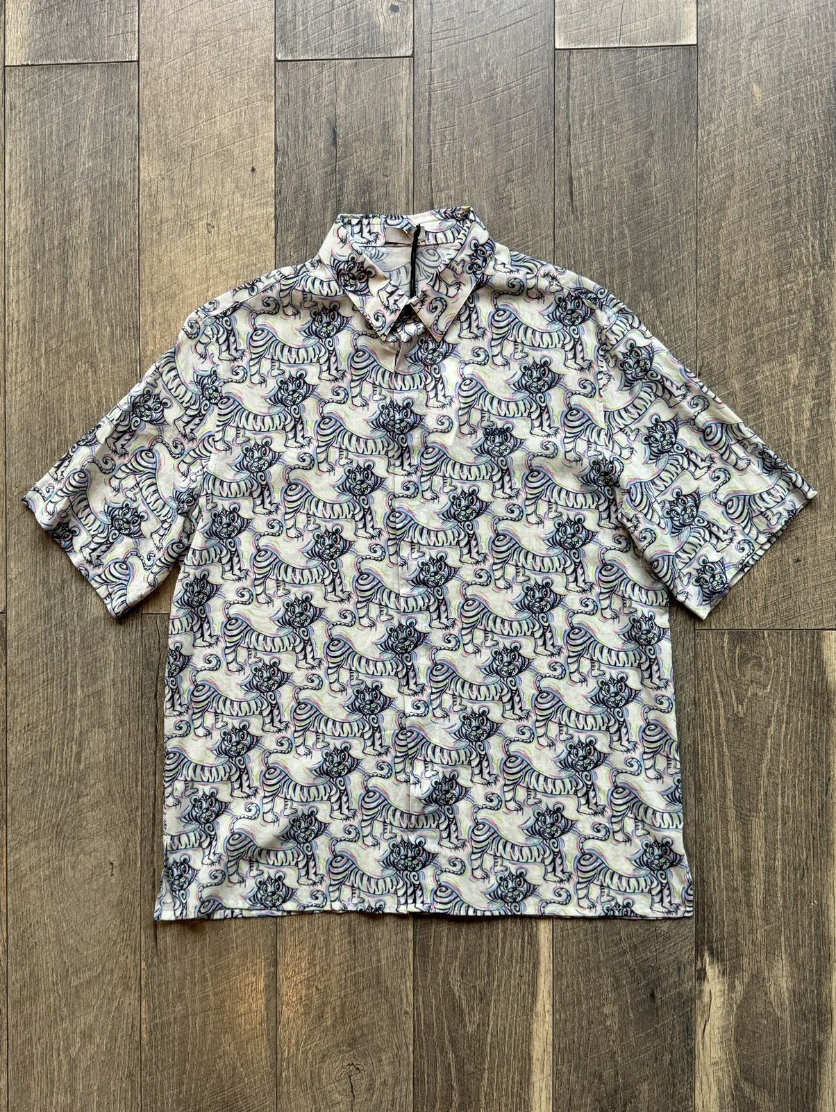 Dior Kenny Scharf SS21 Psychedelic Tiger Print Button Up NWT