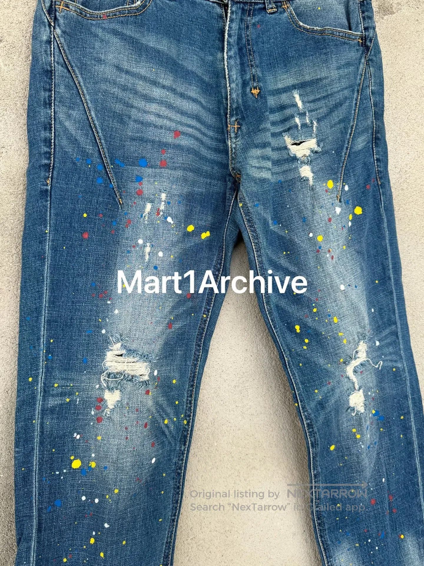 Number (N)ine Number Nine Splatter Washed Blue Jeans. Size US 30 / EU 46 - 3 Thumbnail