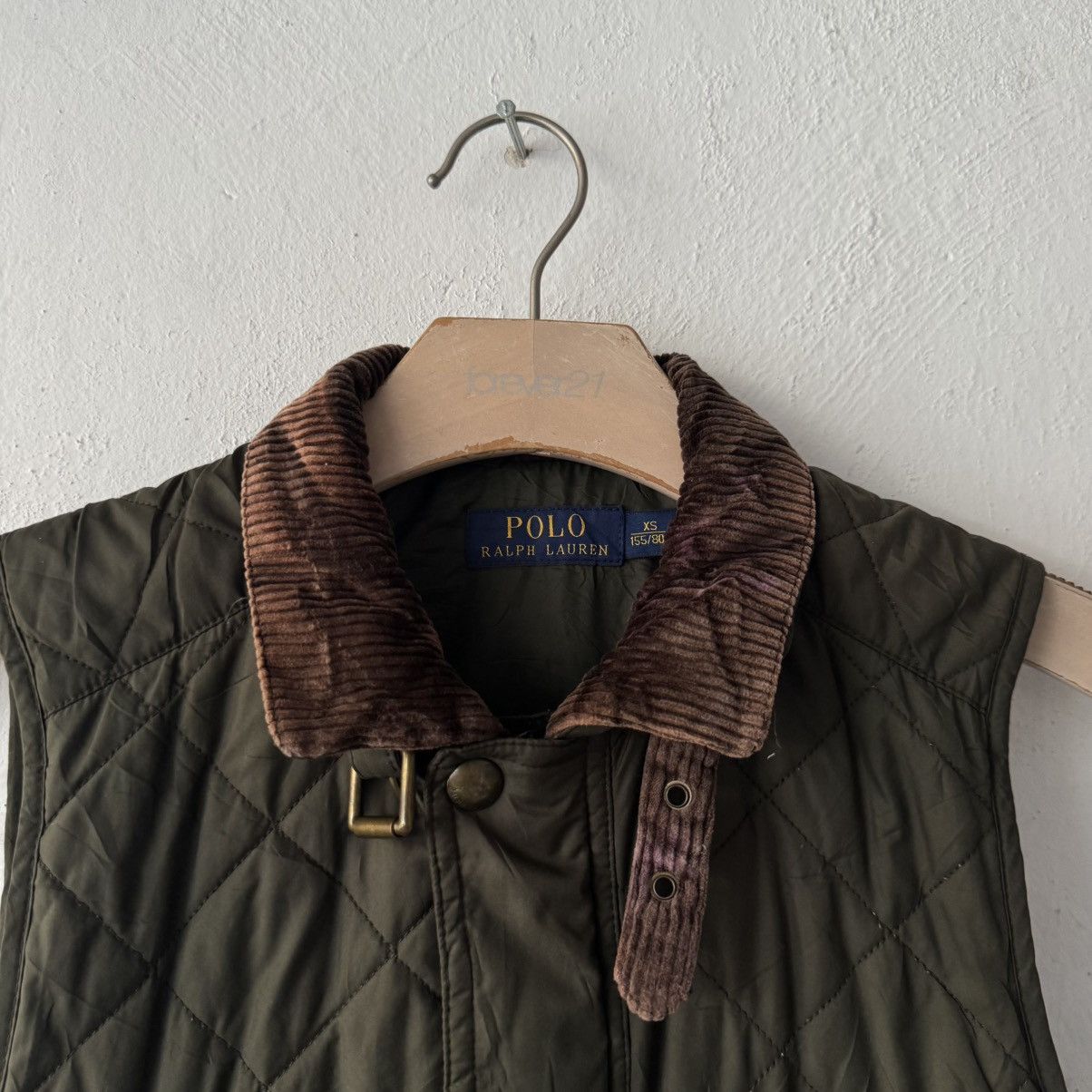 Polo Ralph Lauren Quilted Puffer Corduroy Vest Size US XS / EU 42 / 0 - 4 Thumbnail