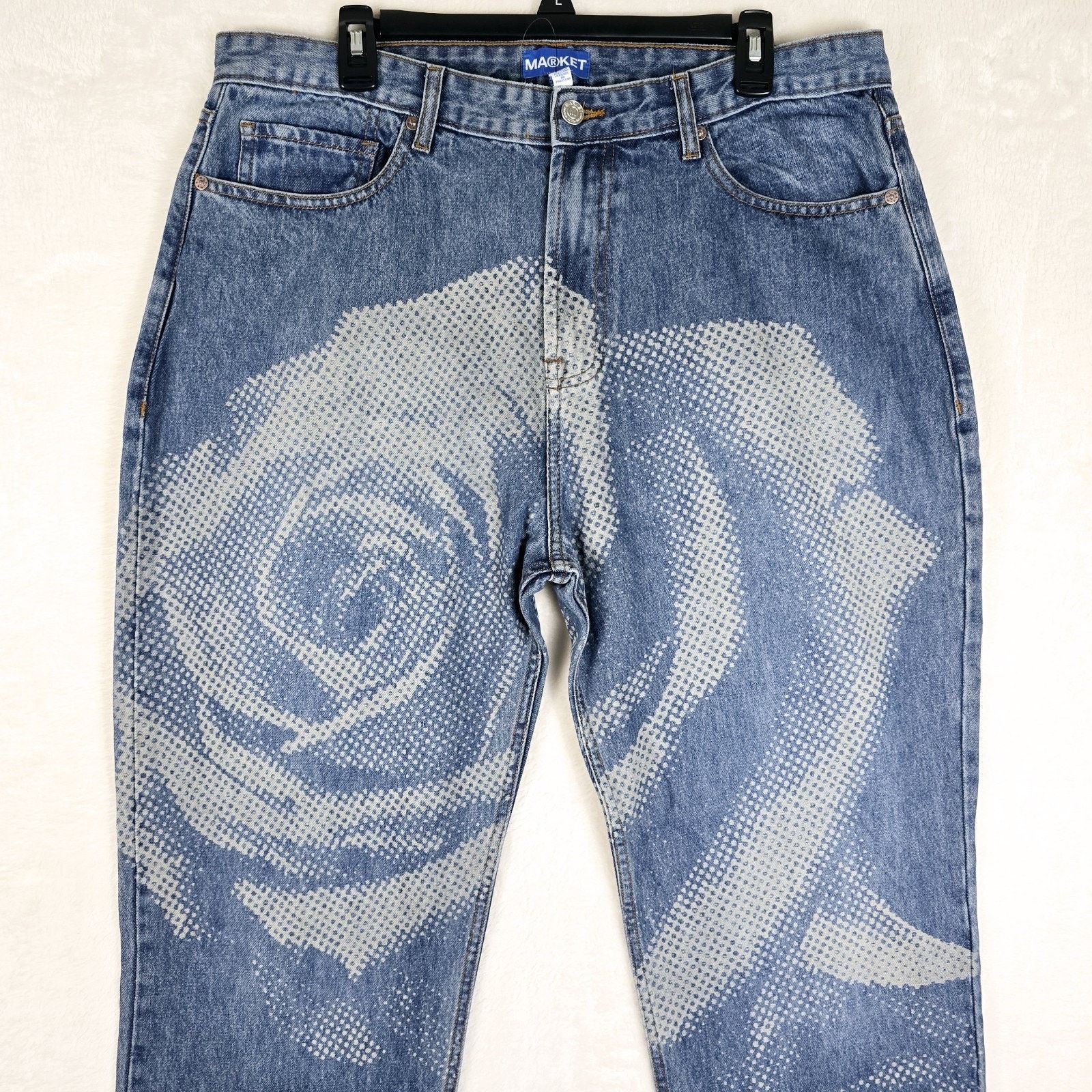 Market Chinatown Market Rose Parade Straight Leg Jeans XL 36x30 Size US 36 / EU 52 - 3 Thumbnail